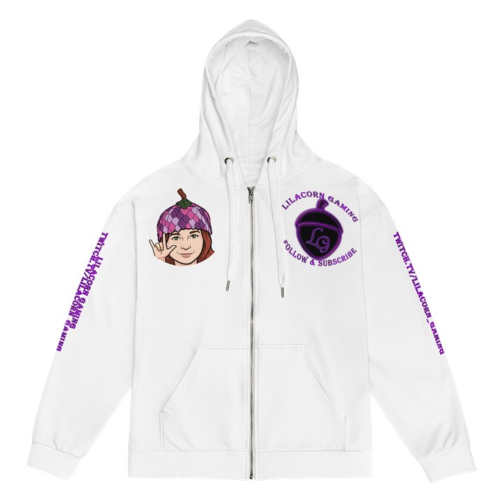 White Unisex Zipper Hoodie product image (1)
