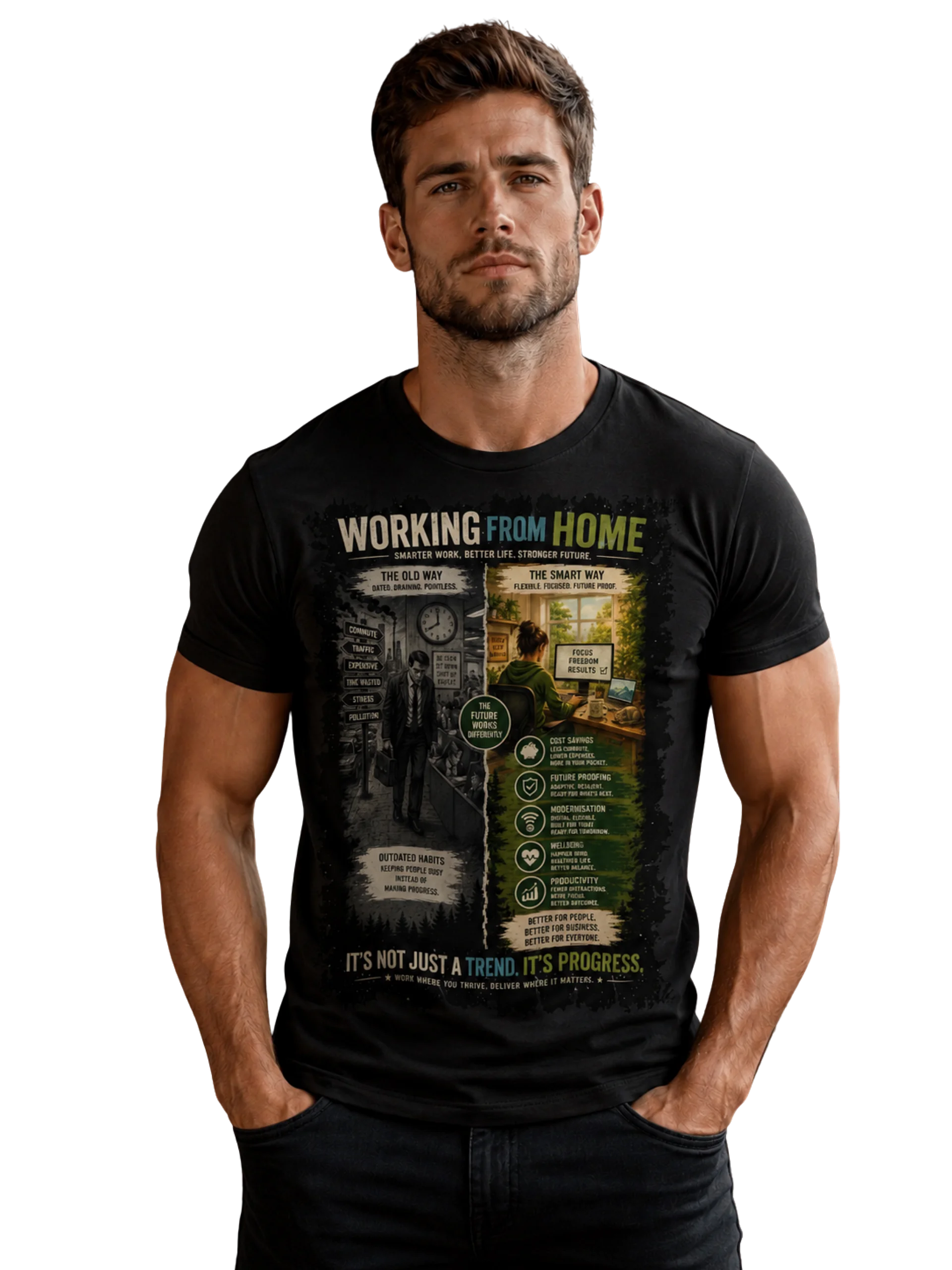 Working From Home Progress T Shirt Unisex Workplace Management product image (1)