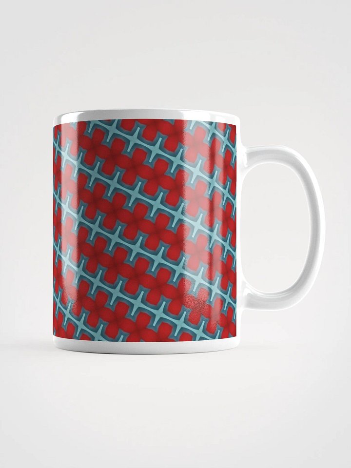 Red & Blue Diagonal Floral Ceramic Mug product image (1)
