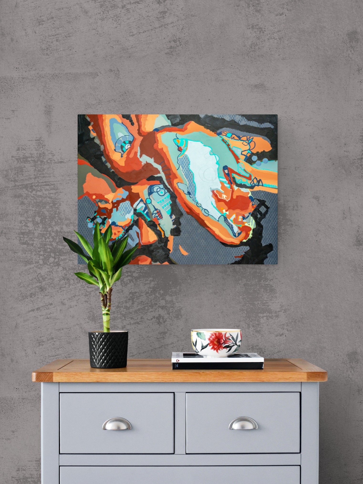 Intrepid Rapture – Abstract Mixed Media Canvas Print | Bold Contemporary Wall Art with Textured Layers and Vibrant Color Palette product image (19)