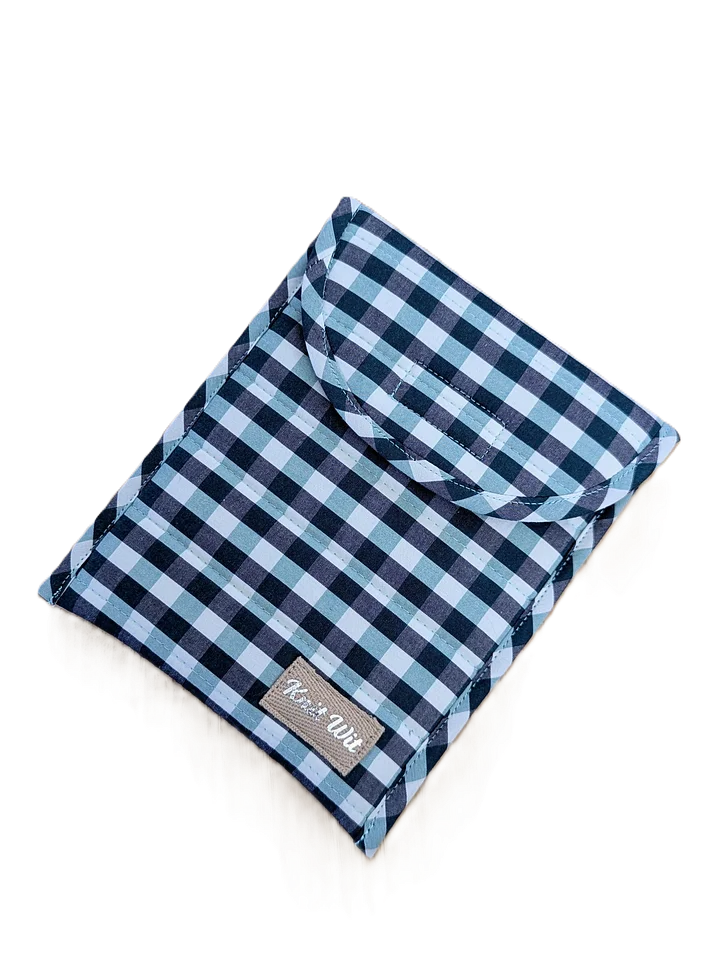 6" Kindle Cozy Sleeve- Teal Gingham product image (2)