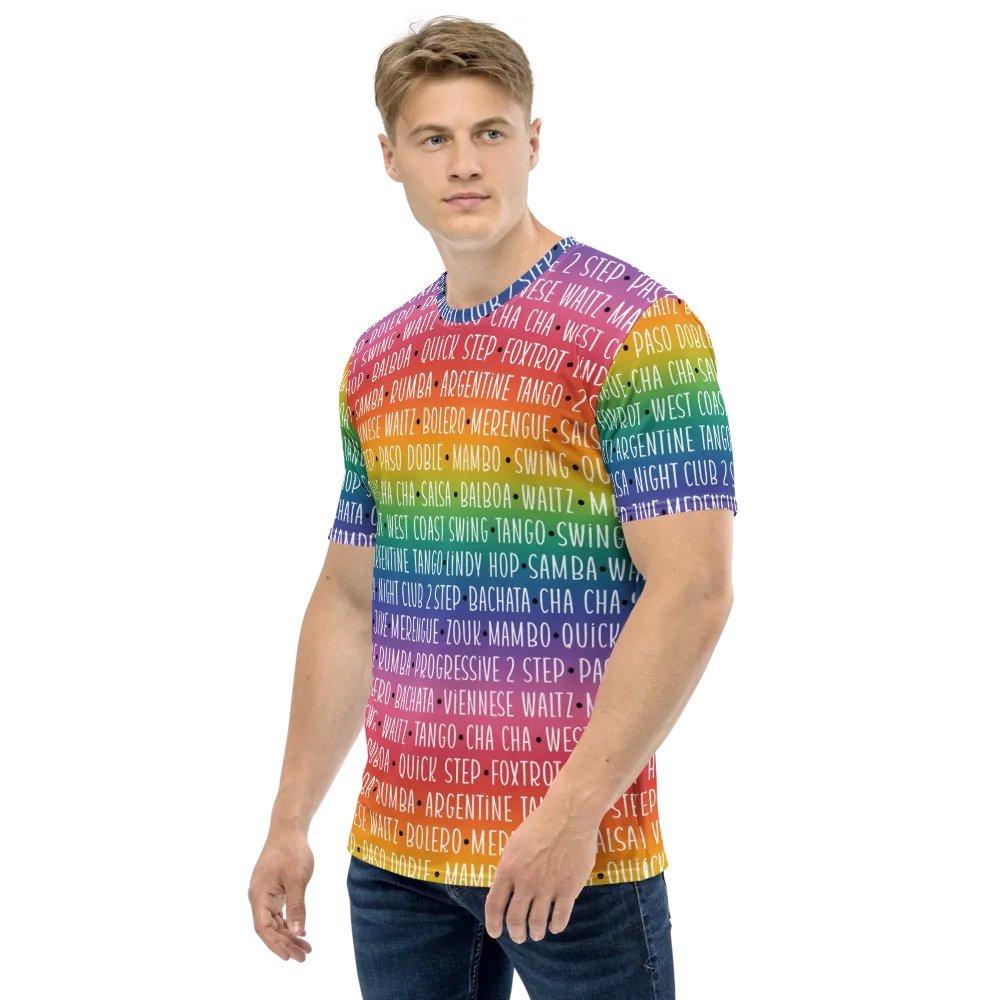 Men's Ballroom Dance Crew Neck T-shirt Rainbow product image (3)