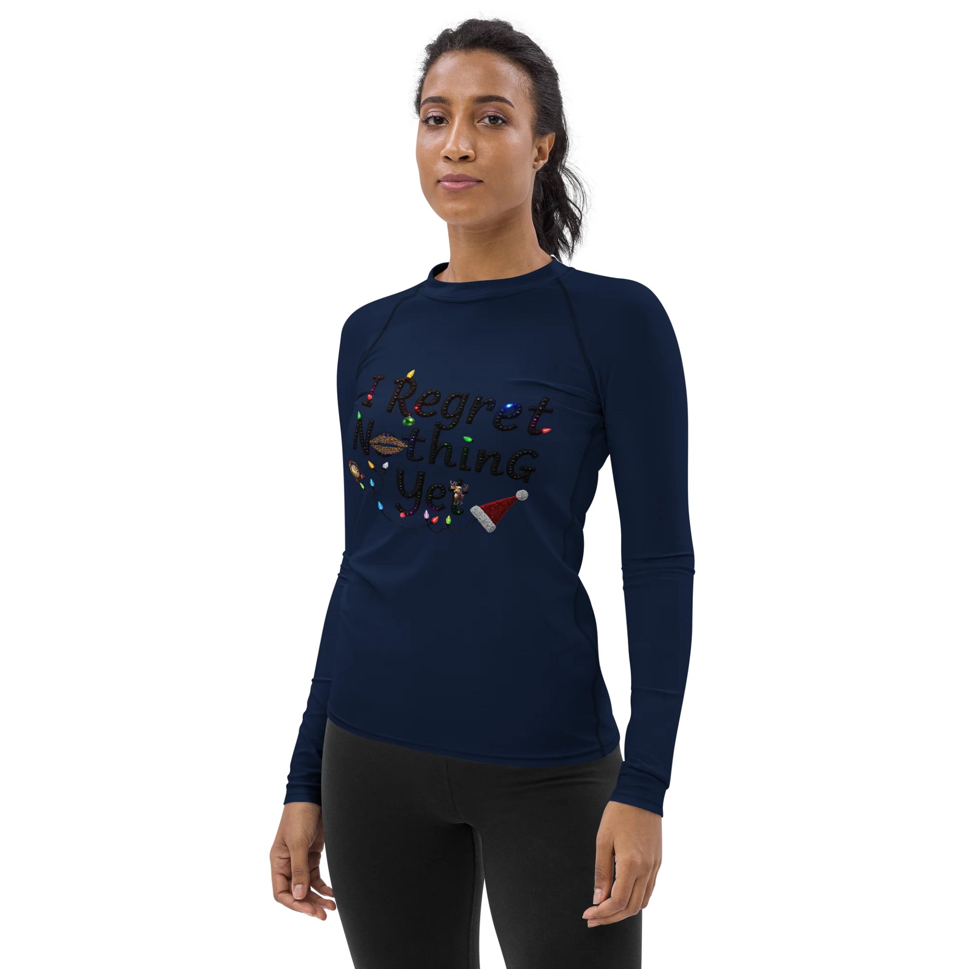 Festive No Regrets Yet Women's Rash Guard product image (3)