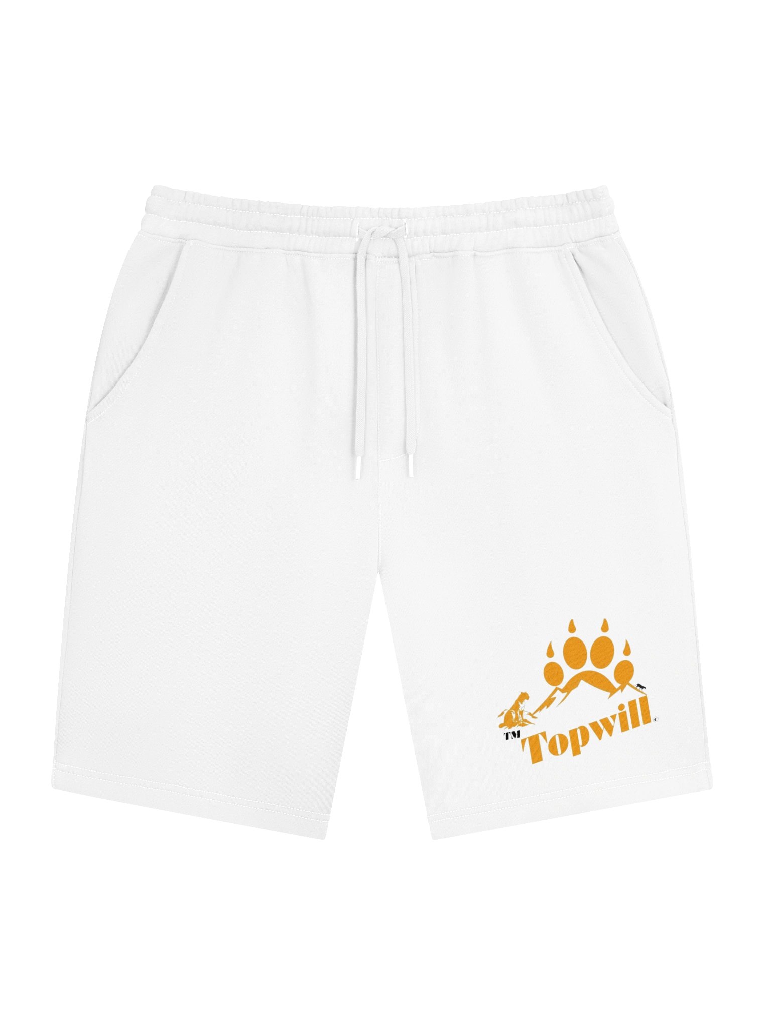 Topwill™ White and Orange Fleece Shorts product image (1)