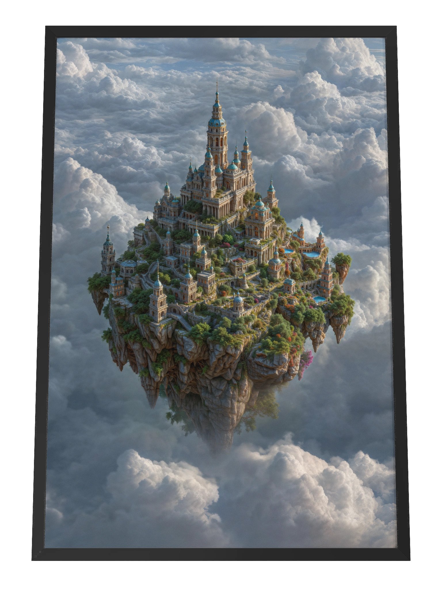 The Cloudline Citadel – Framed Poster product image (2)