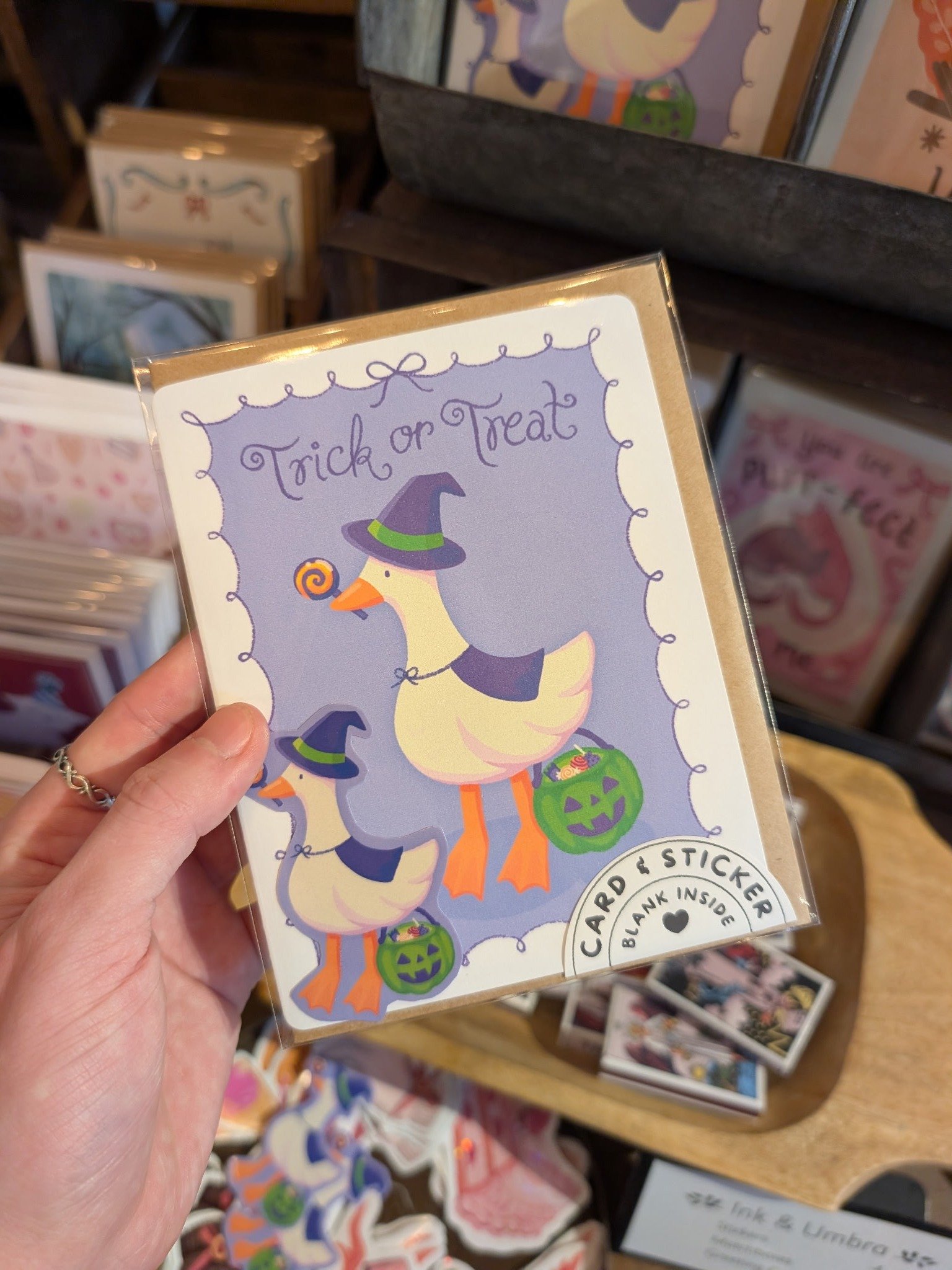 Trick or Treat Goose Sticker & Greeting Card Combo product image (1)