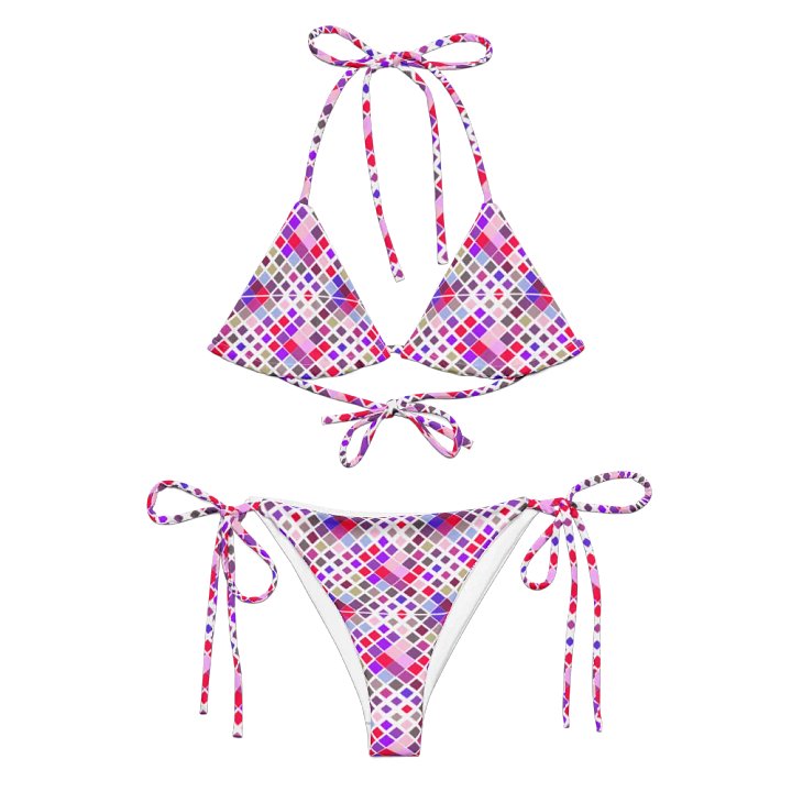 Colorful Square Pattern Design String Bikini - v1 product image (1)