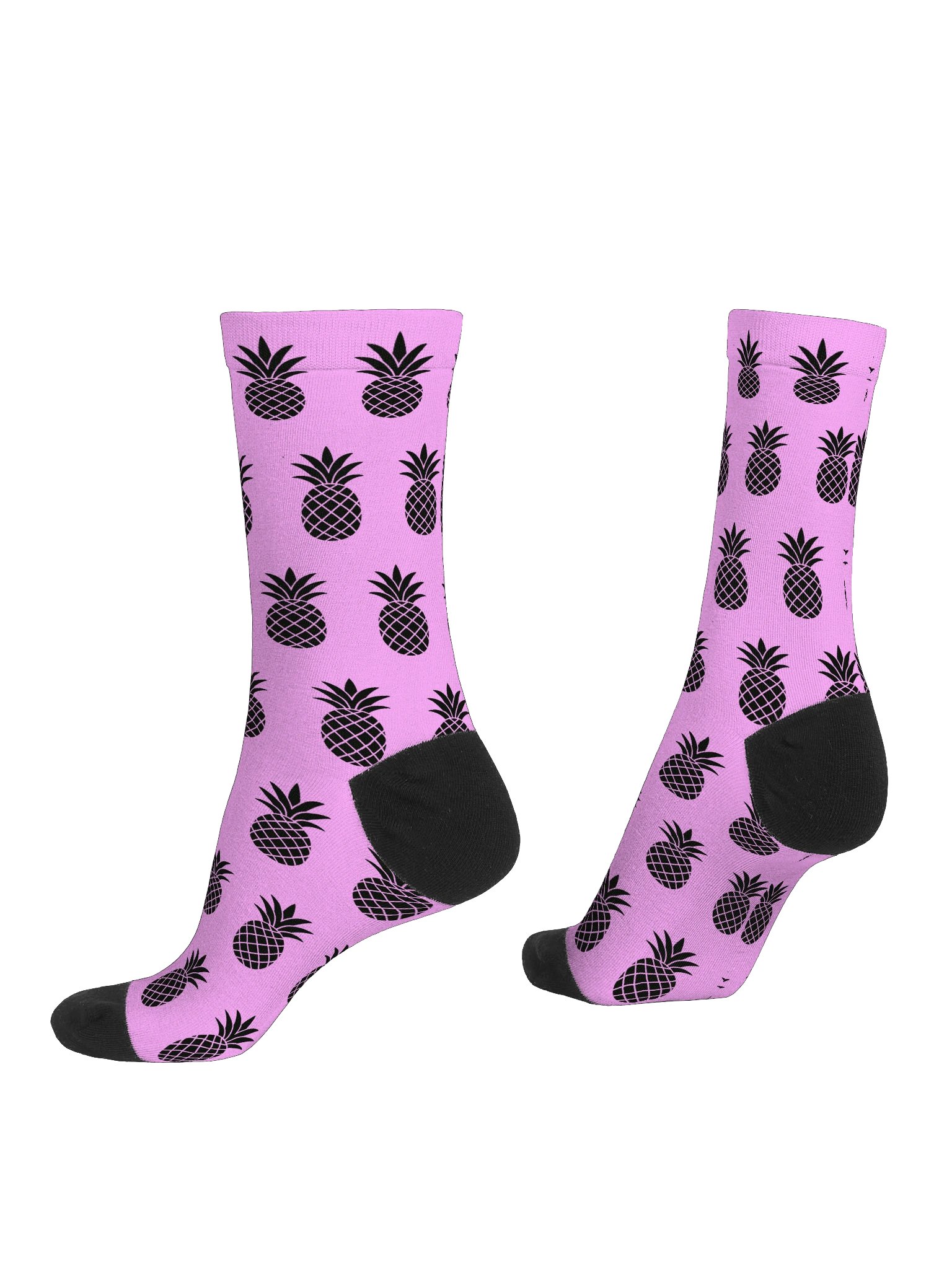 Light Pink & Black Lucky Pineapple™ Unisex Socks product image (4)