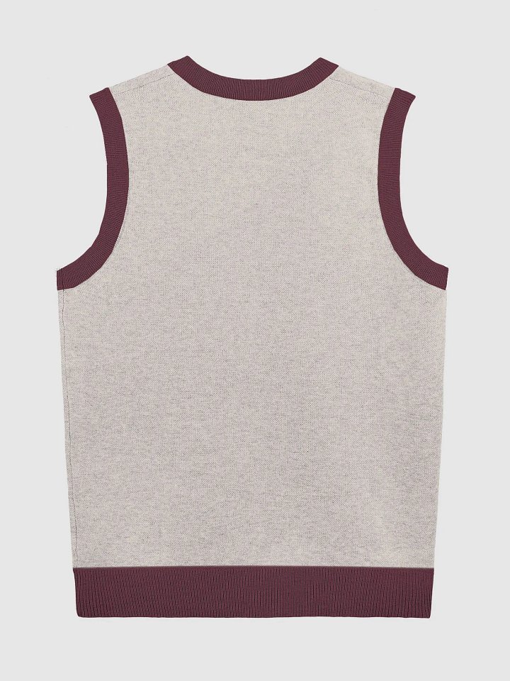 PLEASE DON'T MAKE ME TALK (tan and maroon) knitwear vest product image (7)