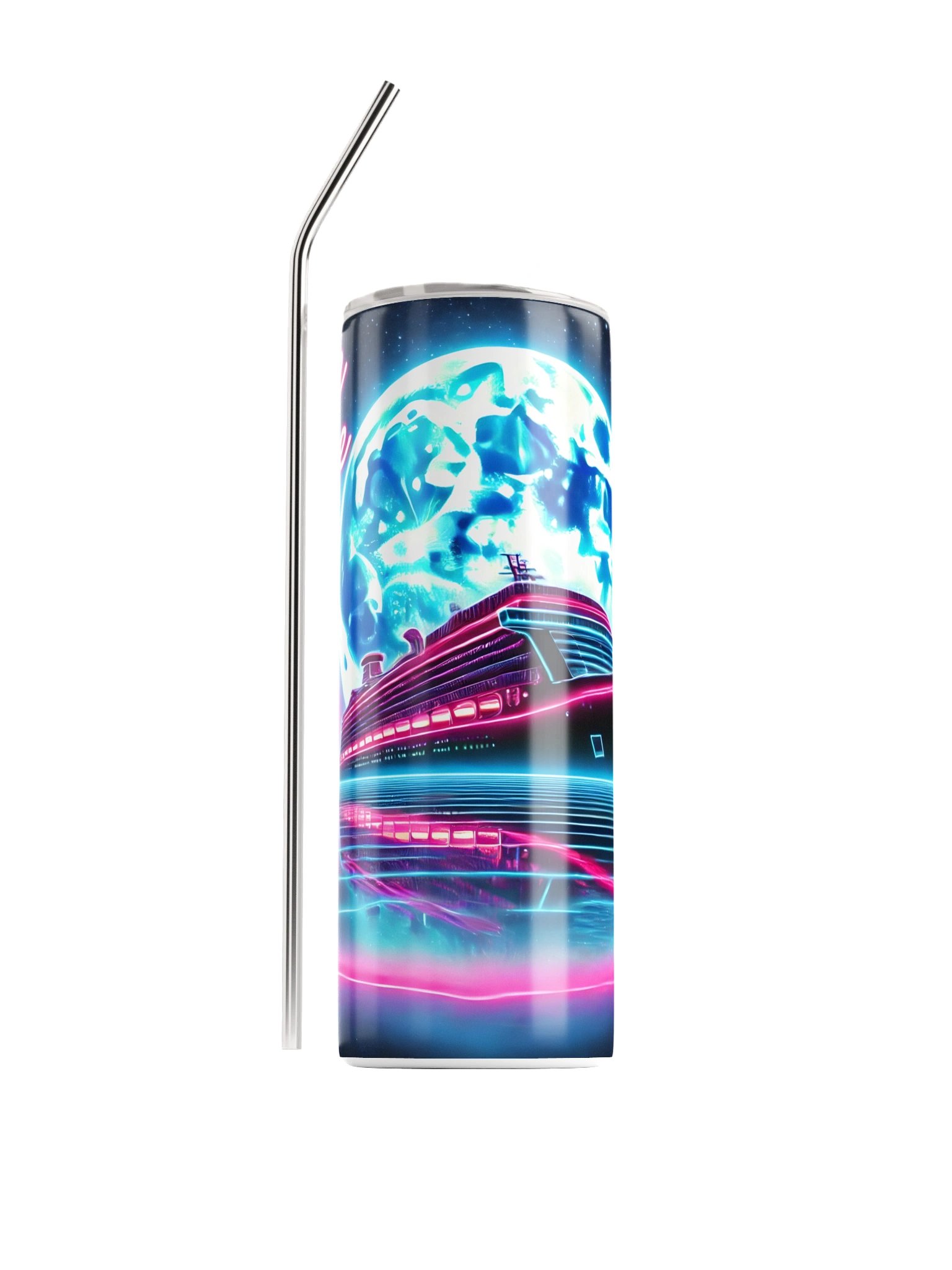 Cruise Time Neon Tumbler | Night Cruise Stainless Steel Travel Cup product image (1)