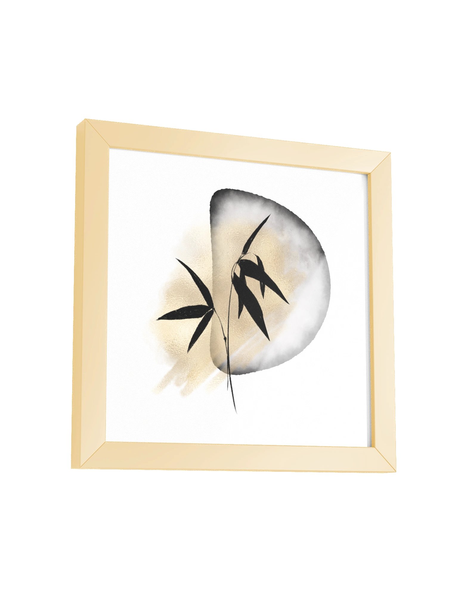 Silent Sanctuary — The Quiet Stone & Bamboo Framed Art Print (10x10") product image (3)