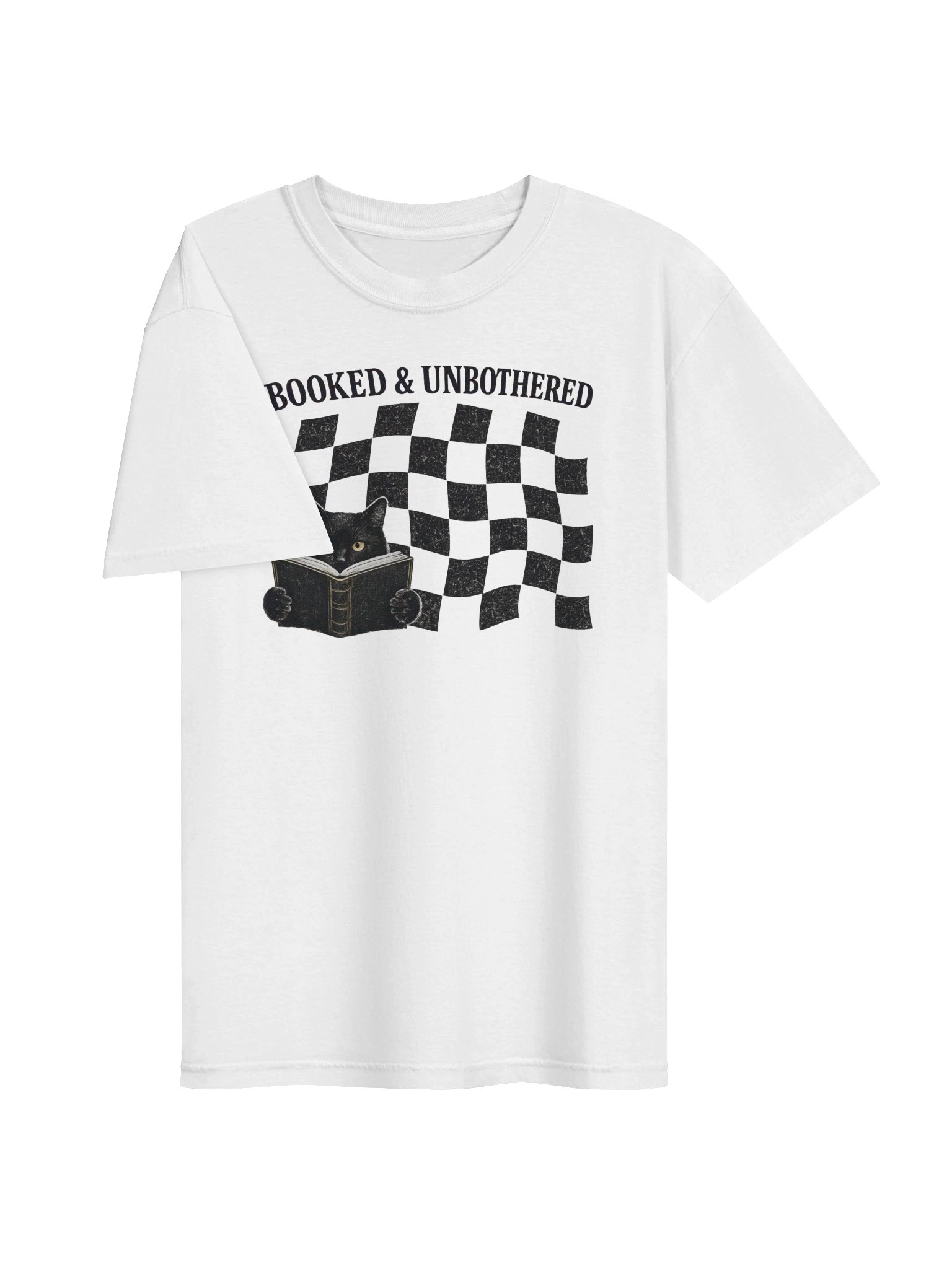 Booked & Unbothered | Book Lover Cat Graphic Comfort Colors Tee product image (6)