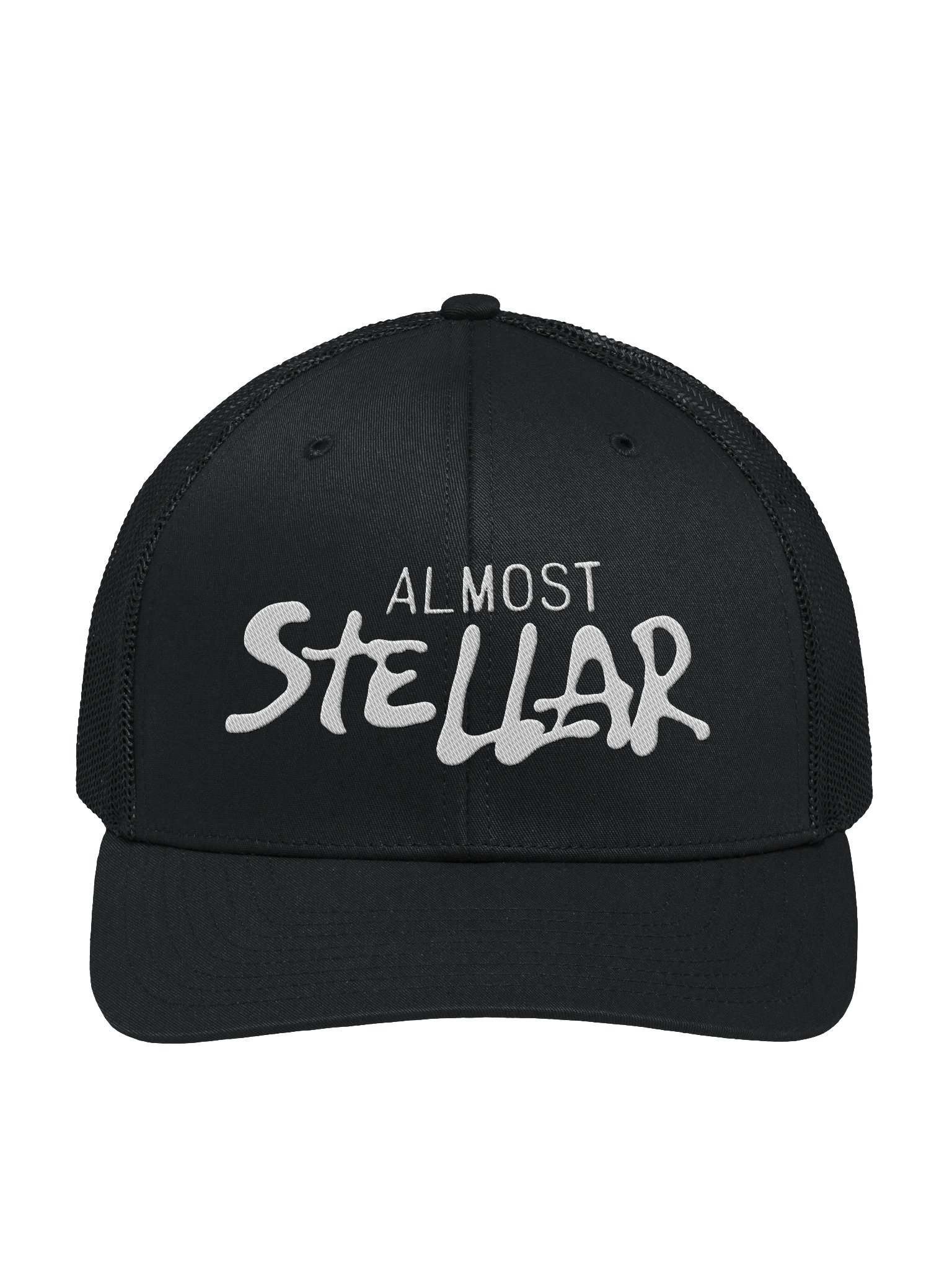 Embroidered Trucker Hat - White Almost Stellar Logo product image (1)