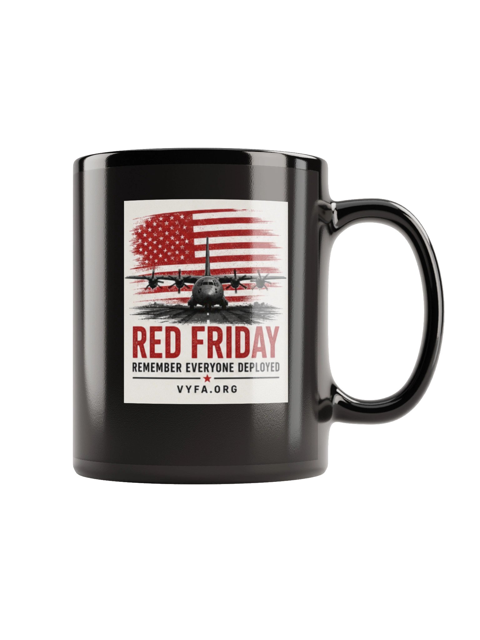 VINTAGE RED FRIDAY Patriotic Black Mug product image (5)