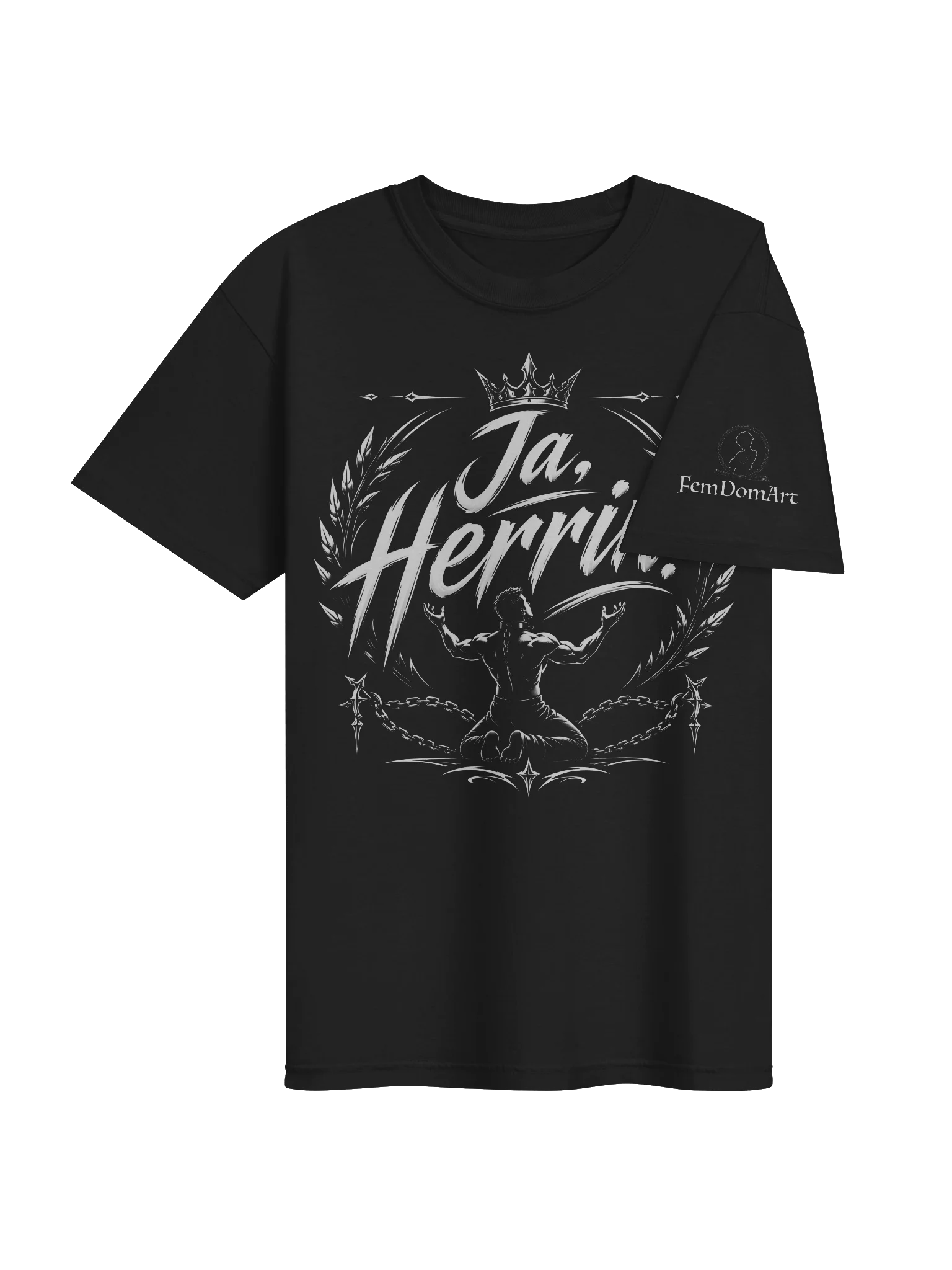 Ja, Herrin! – Geboren, um zu dienen | Dominantes Front-&-Backprint T-Shirt product image (6)