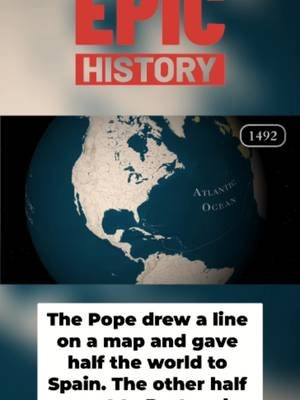 1494 The Pope draws a line. Half the world to Spain, half to Portugal. Christianity doesn't spread—it conquers. Empires. Continents. Souls. This is how the Church became the most powerful force on Earth. #EpicHistory #History #Tordesillas #Christianity #Pope #Colonialism #AgeOfDiscovery #Shorts #FYP #Viral #HistoryTok #MustWatch #EyeOpening