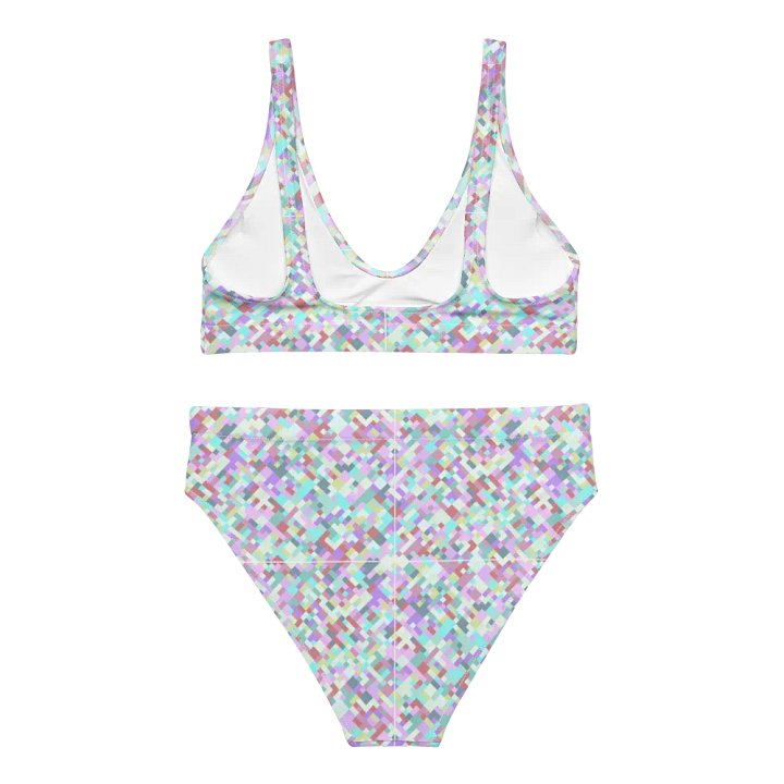 Colorful Mosaic Pattern Design High Waisted Bikini - v6 product image (2)