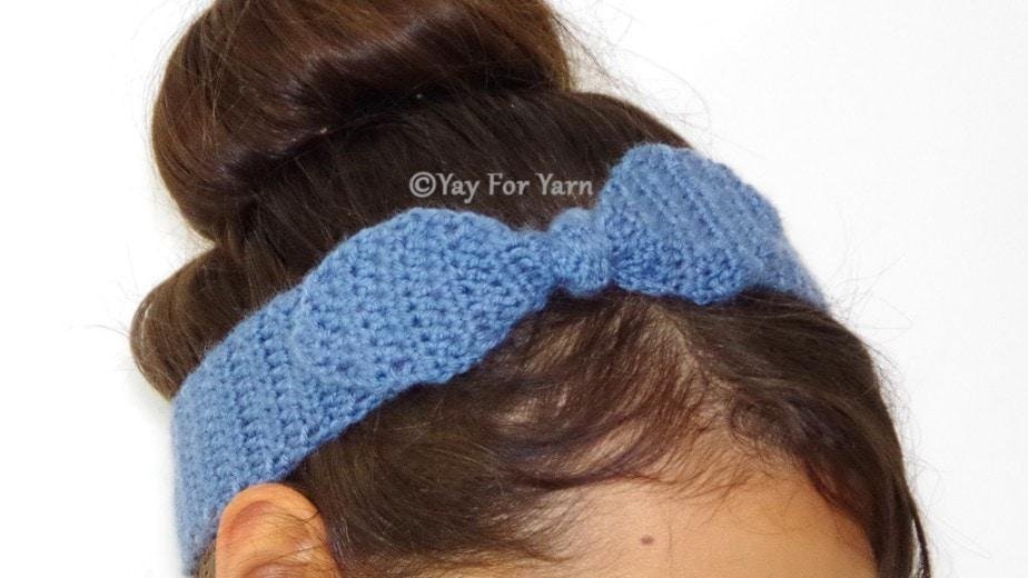 Knotted Bow Headband or Earwarmer - PDF Crochet Pattern & Video Tutorial product image (5)