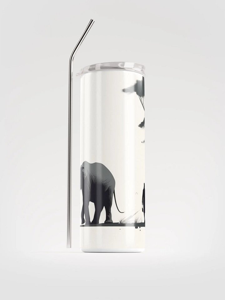 Monochrome Stainless Steel Water Bottle - Elephant product image (1)