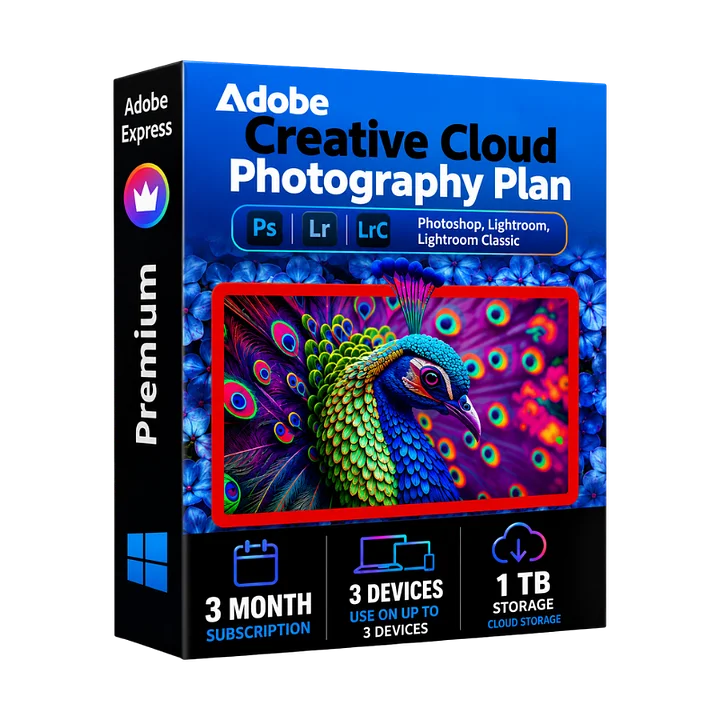 Adobe Creative Cloud Photography Plan 1 TB, 1 Device, 3 Months - Key (Global) product image (1)