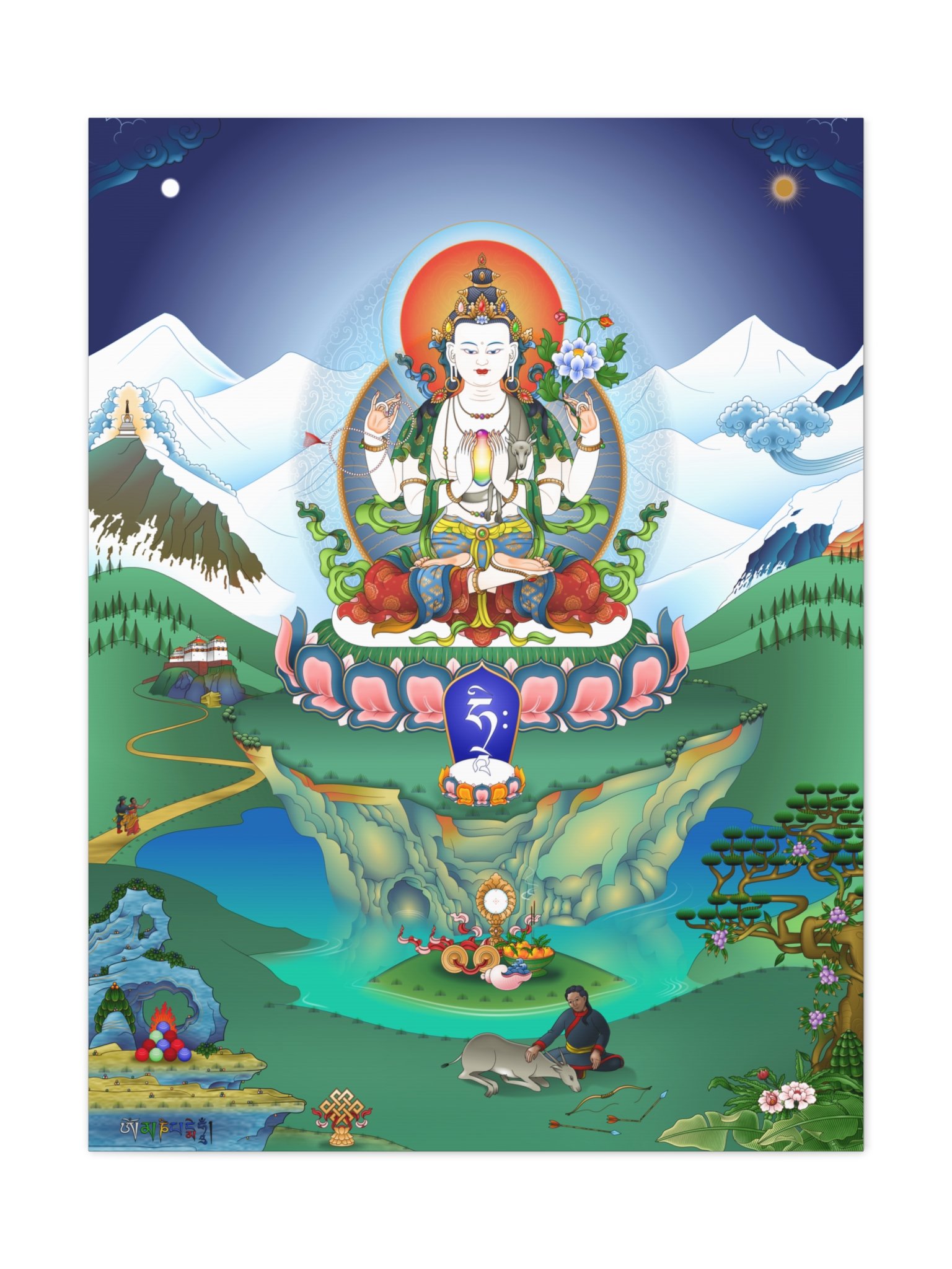 Avalokiteshvara thangka canvas print product image (1)