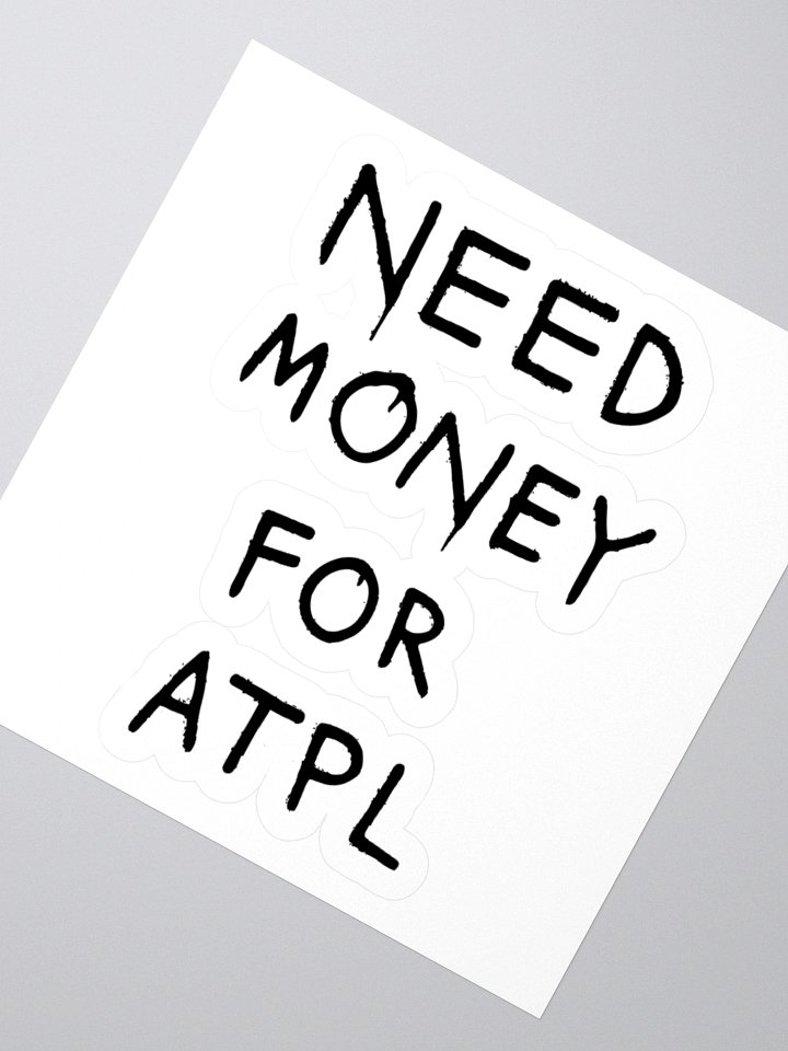 NEED MONEY FOR ATPL Black Stickers product image (1)