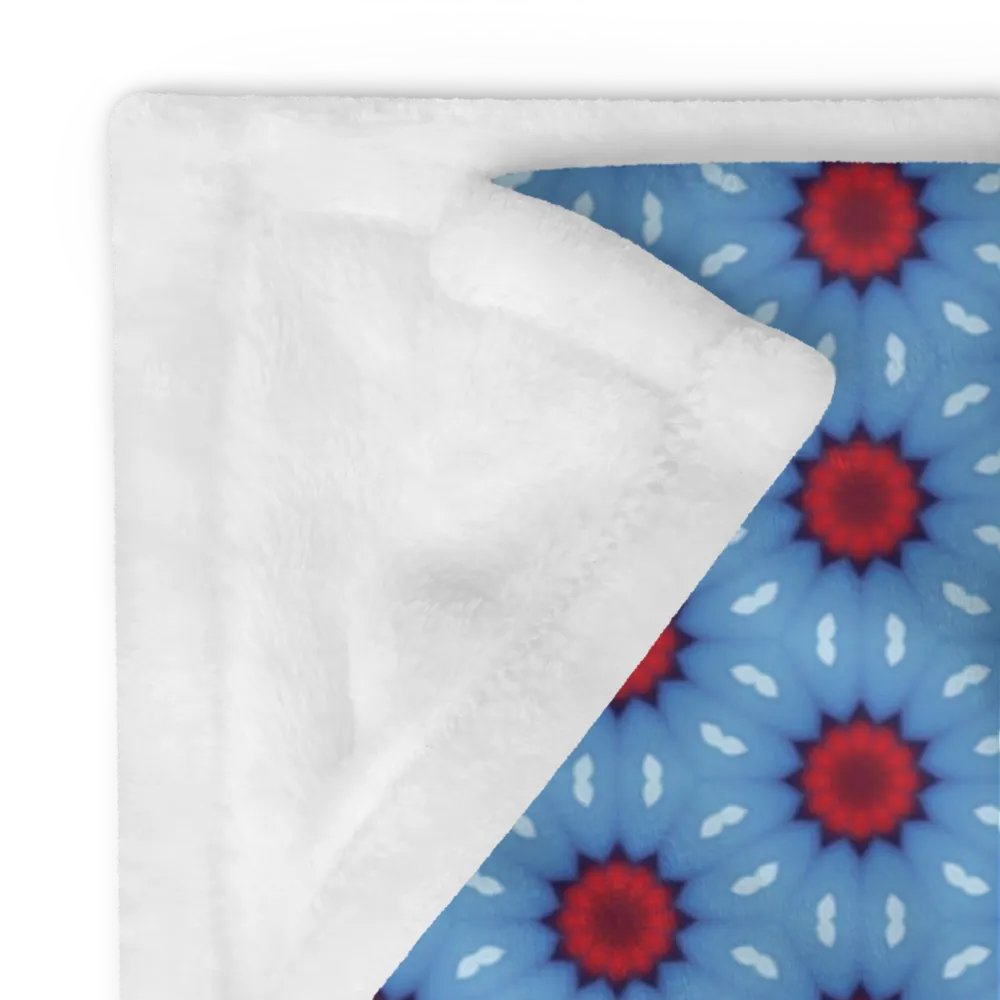 Blue Red & White Sunshine Seamless Patterned Throw Blanket product image (12)
