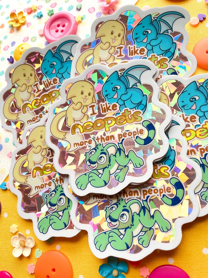 "I Love Neopets More than People" Sticker product image (2)