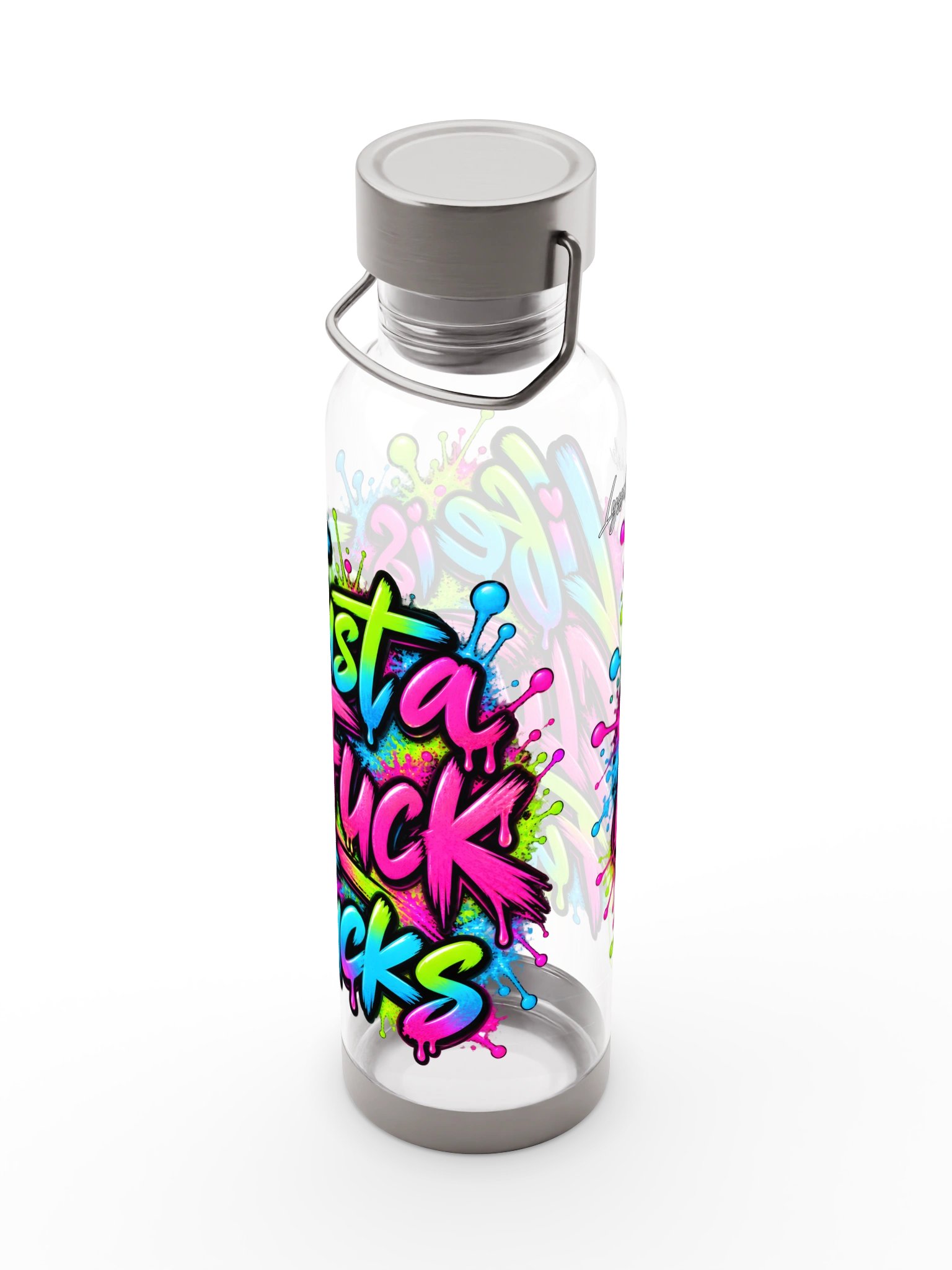Neon Clusterfuck Graffiti Sports Bottle product image (7)