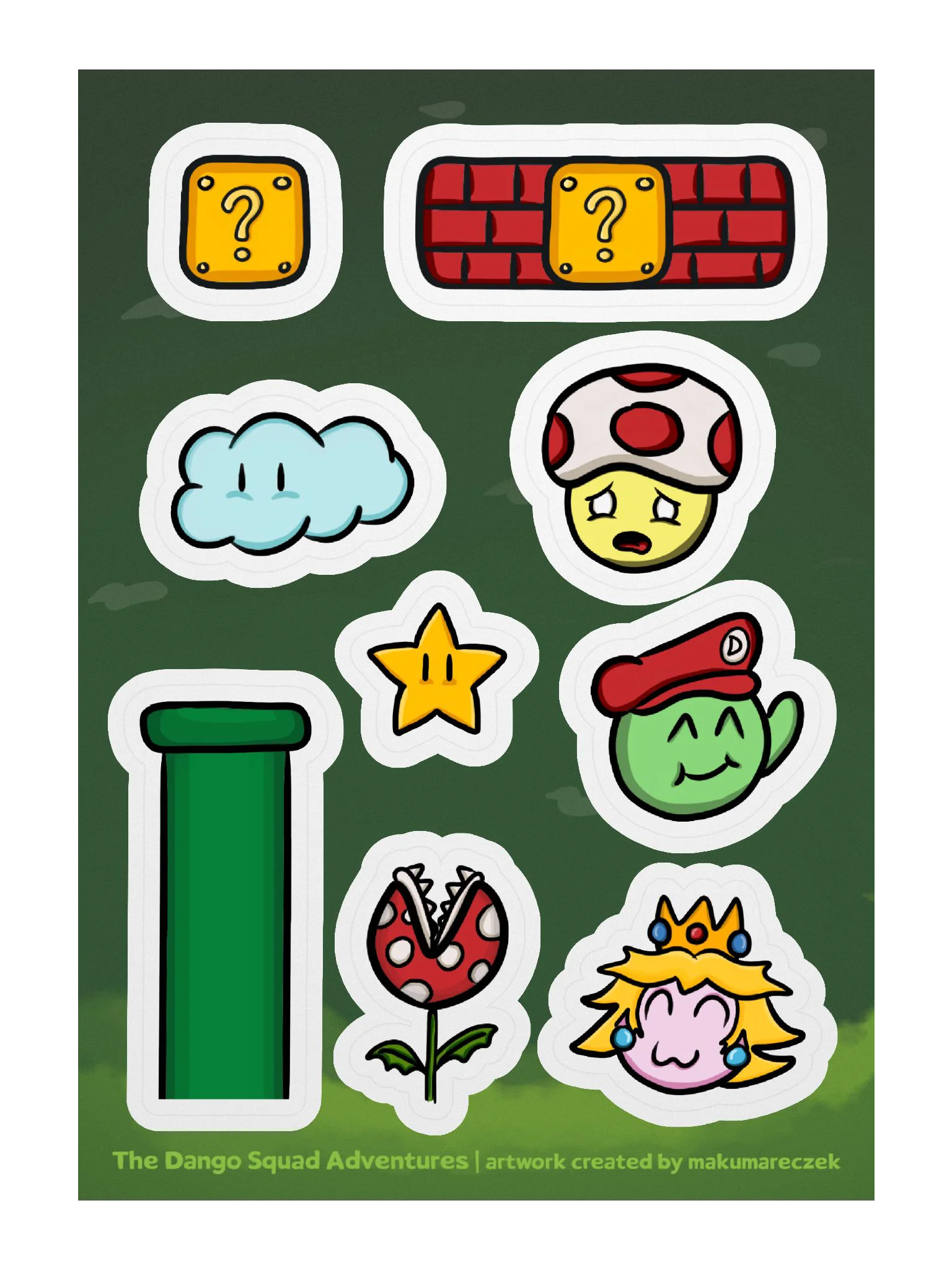 Dango Mario Set - Kiss Cut Sticker Sheet product image (1)