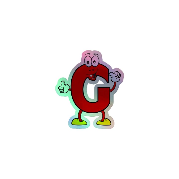 G Holographic Cartoon Character Sticker product image (1)