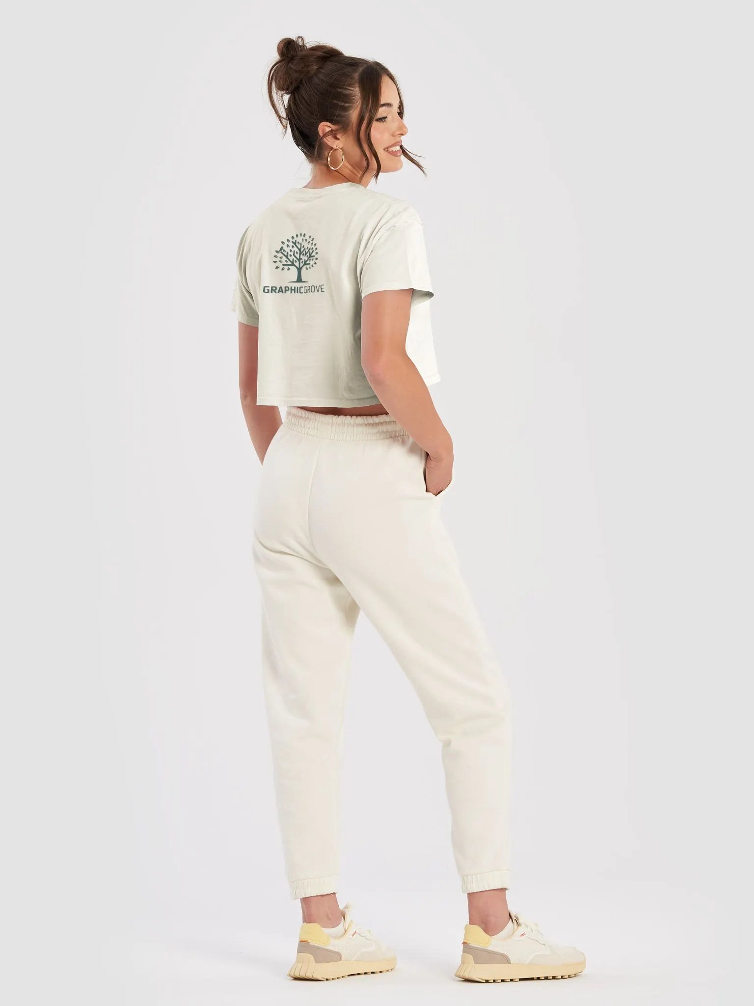 TDS Music - Women's Premium Cotton Crop Top with Graphic Grove Tree Design product image (8)