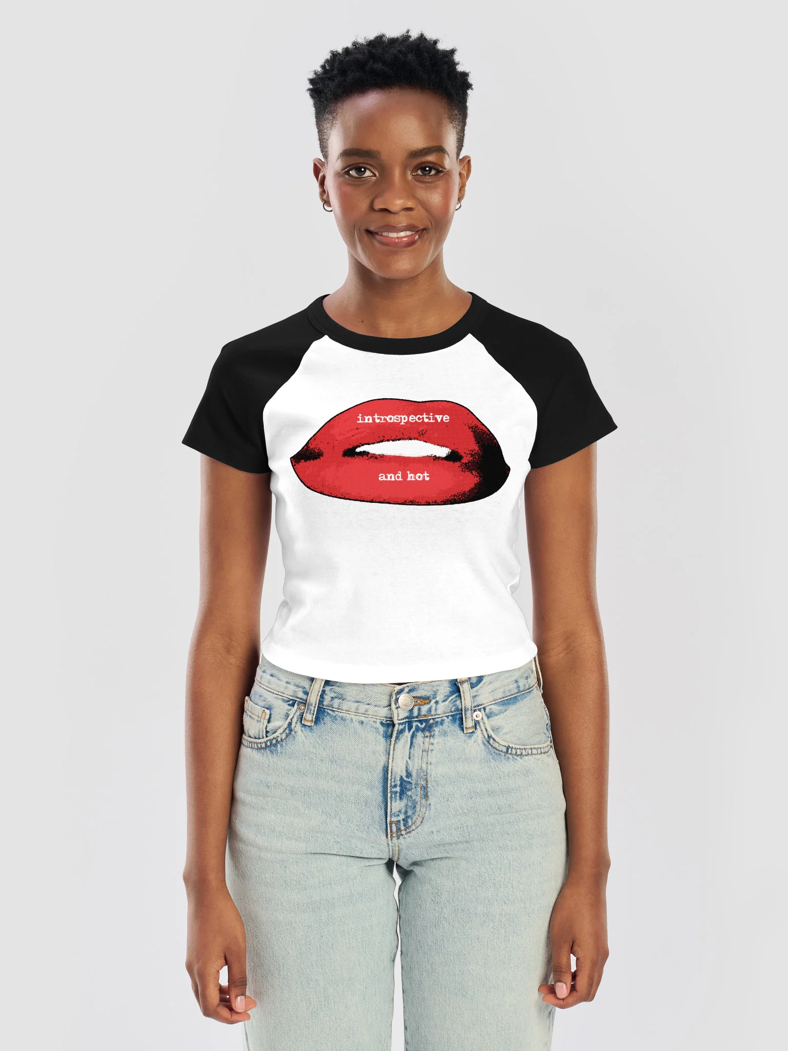 Introspective and Hot Lips Graphic Baby Tee product image (3)
