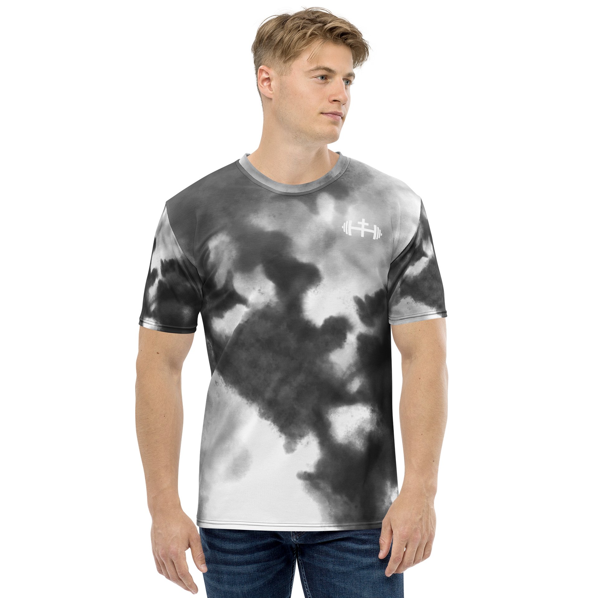 His House Unisex Performance T-Shirt - B&W Tie Dye product image (2)