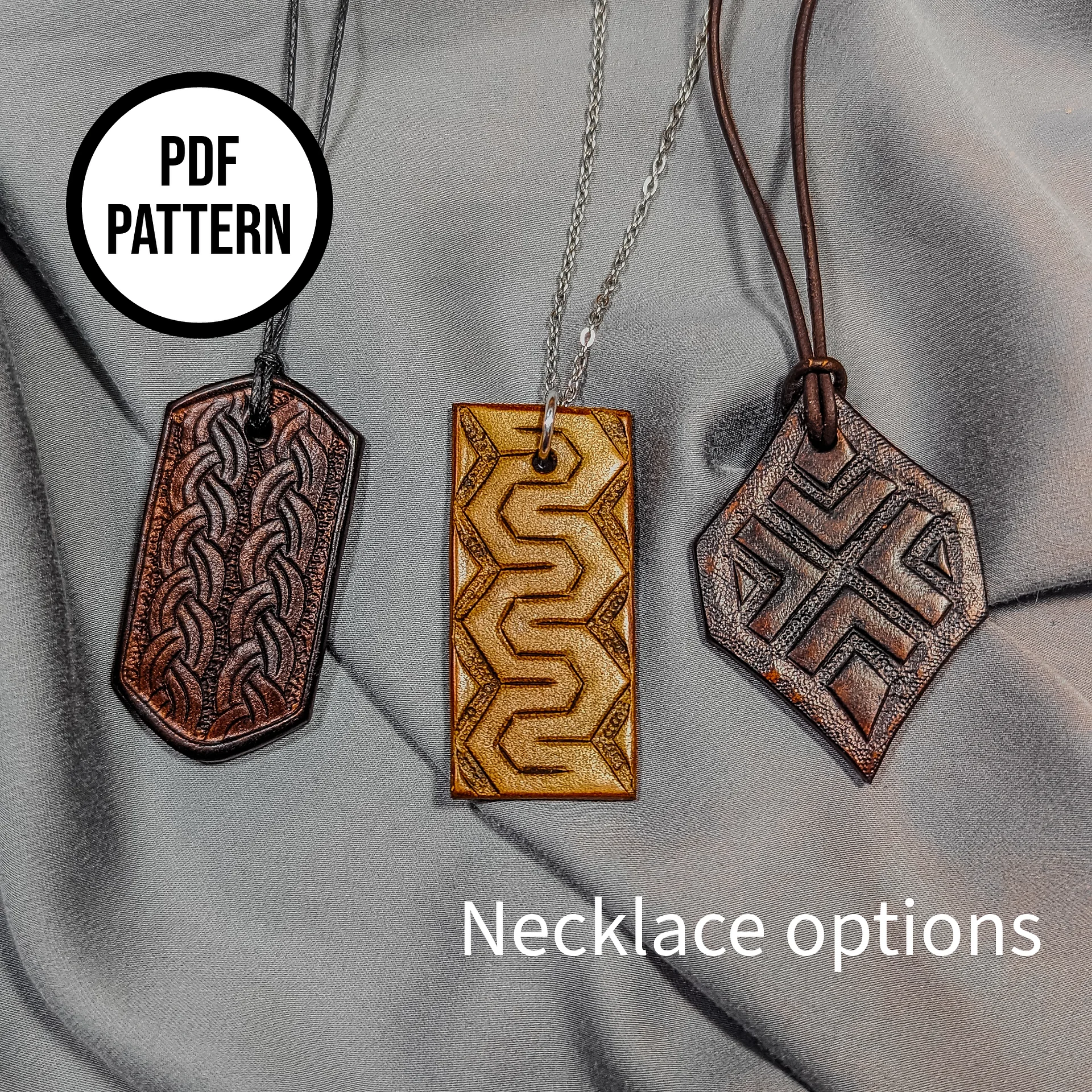 Leather Pendant PDF Pattern Pack - Dwarf Pendants inspired by The Hobbit product image (3)