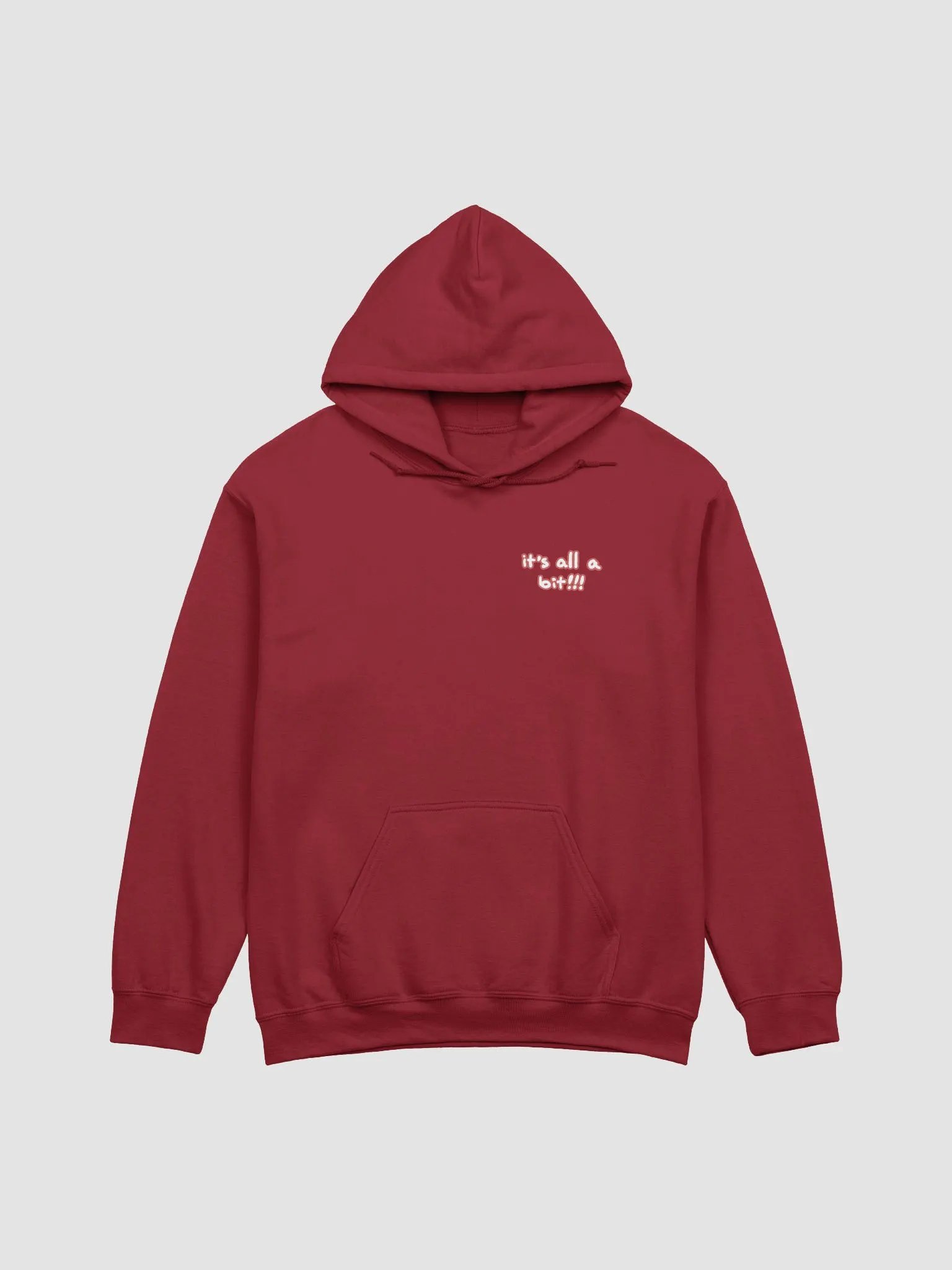 “It’s all a bit!!!” (sm. lined design, #CB5F5F) classic hoodie product image (14)