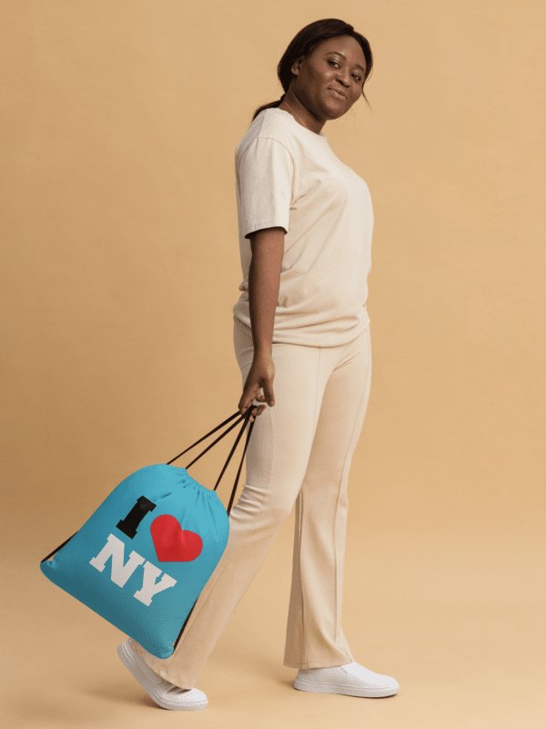 I ❤️ NY Drawstring Backpack – Sky Blue Edition product image (2)
