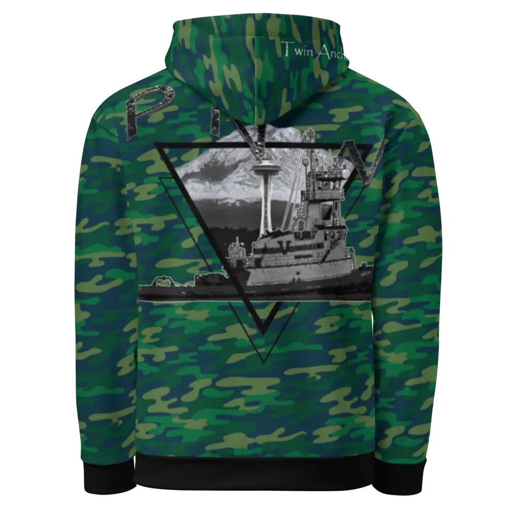 PNW T - Mt. Rainer & Tug Hudson (Teal) – Performance Marine Wear | Twin Anchor Apparel North Current Line product image (7)