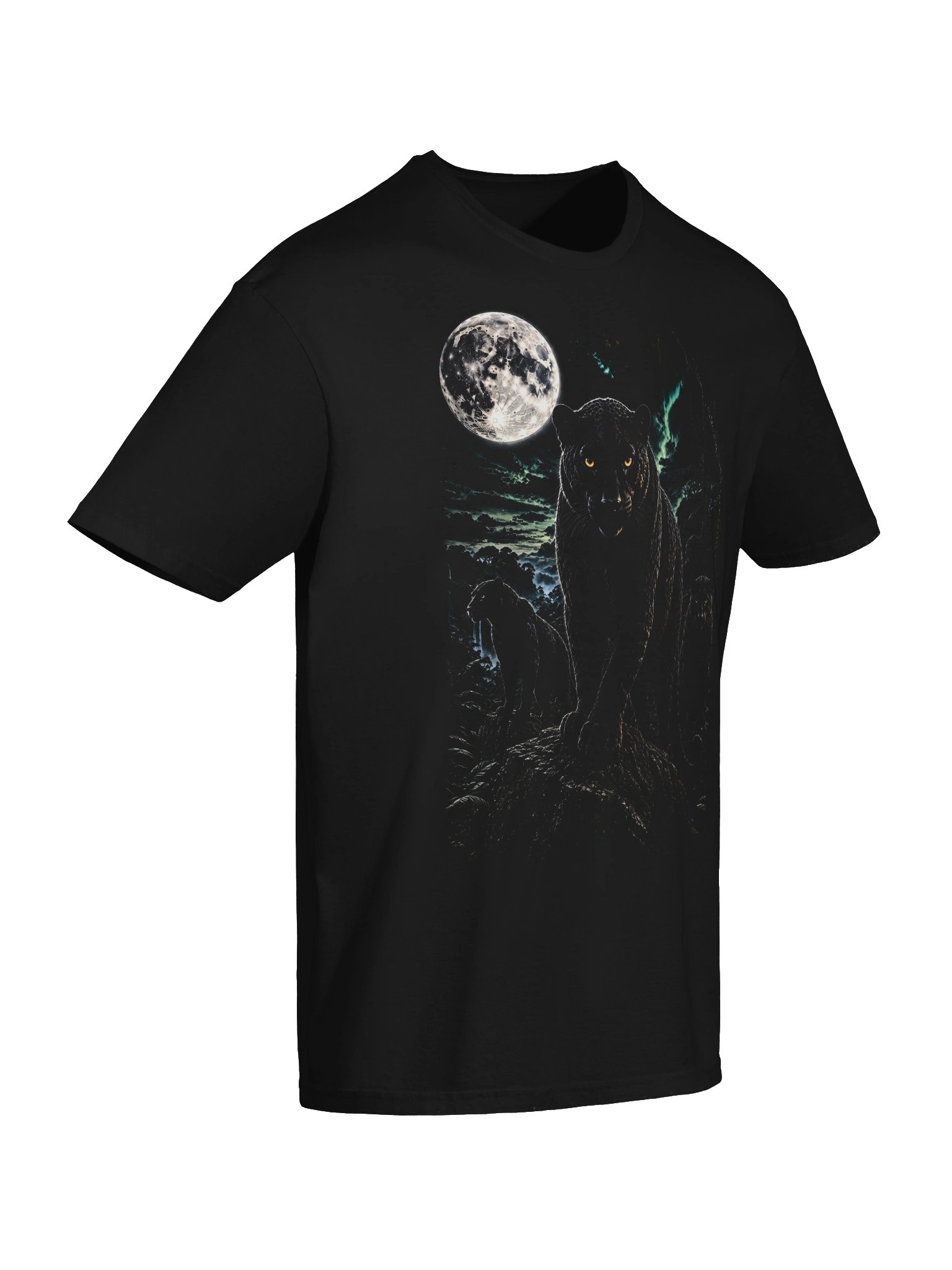 Black Panther Howling Moon Tshirt | Legendary Wildlife Shirt product image (6)