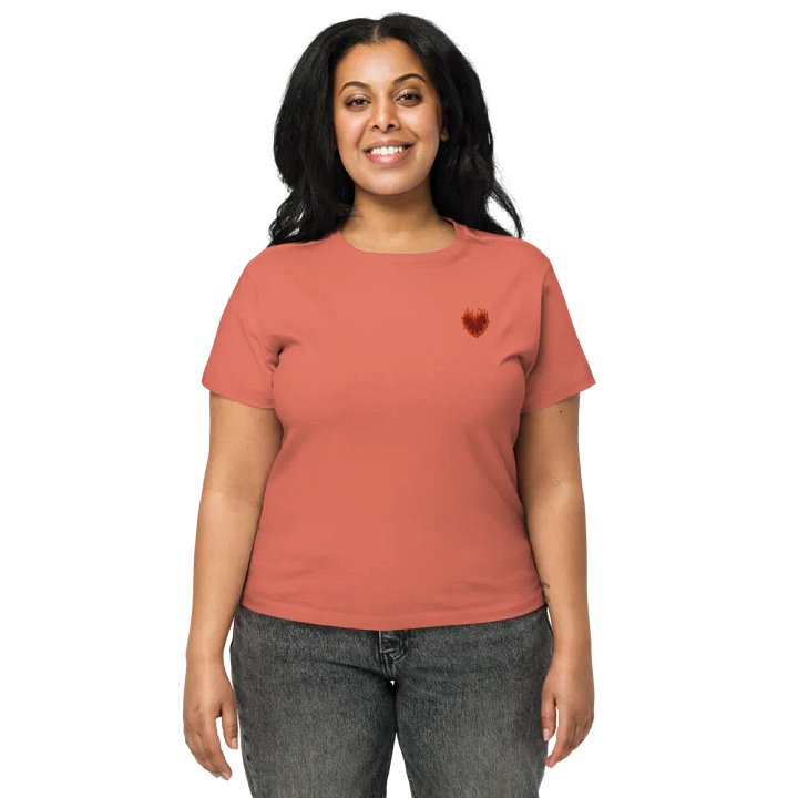 SnugglesCat Flaming Heart Logo | Embroidered High Waisted Tee product image (2)