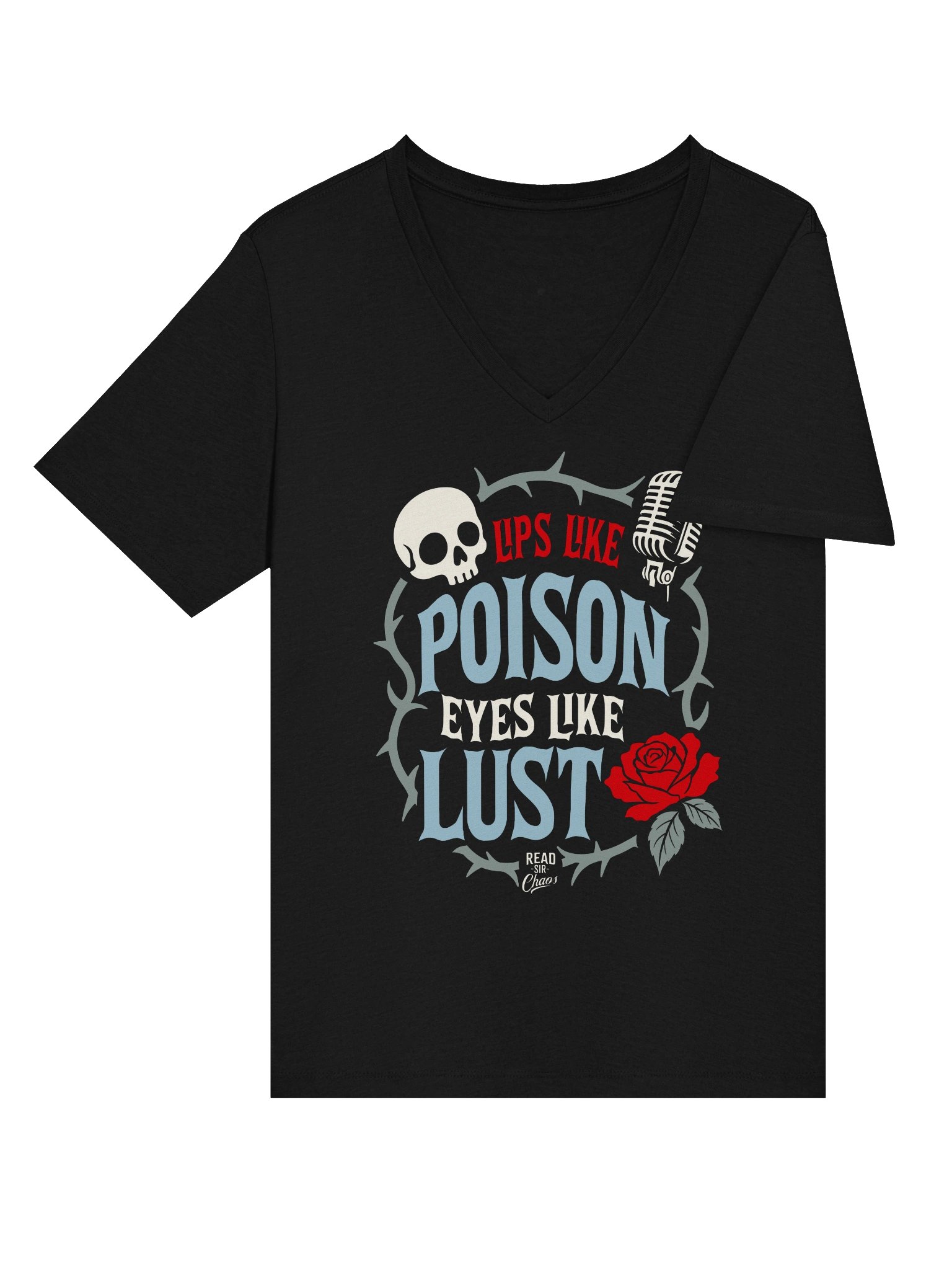 Lips Like Poison VNeck Tshirt (Color) product image (4)