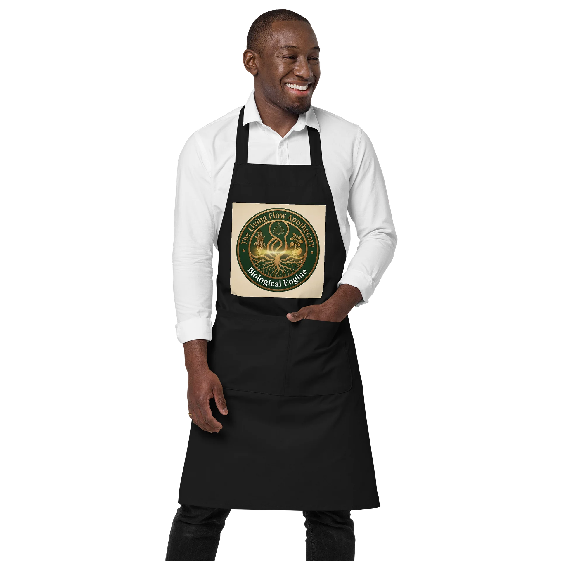 The Living Flow Apothecary Biological Engine Emblem Apron product image (1)