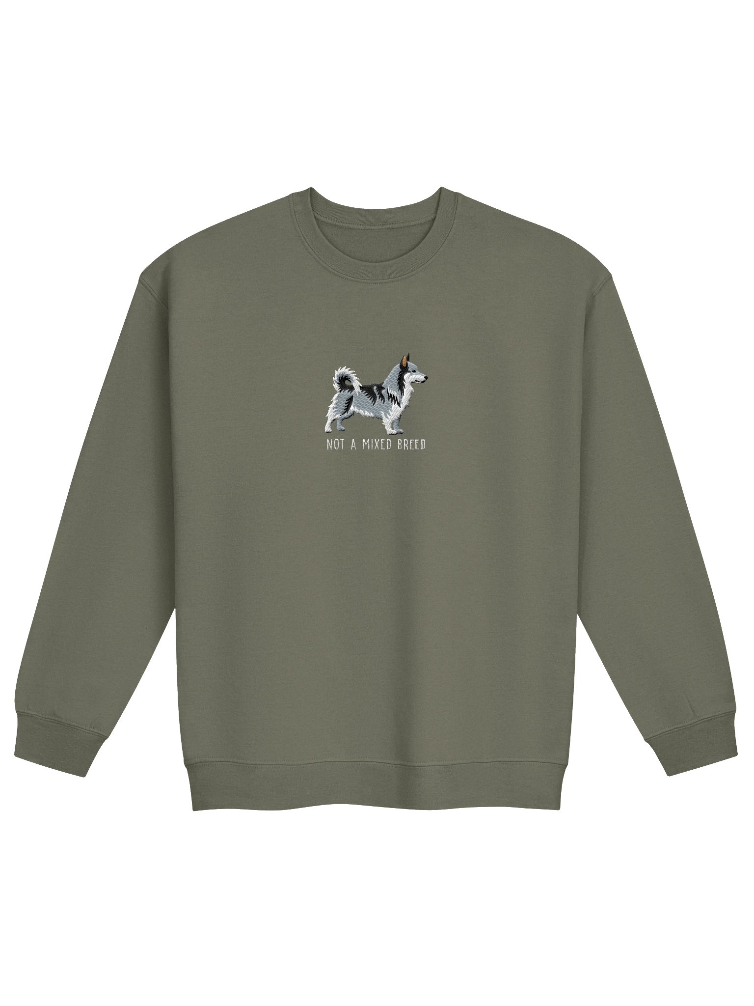 Not a Mixed Breed Sweatshirt (Embroidered) of a Swedish Vallhund(Gray) product image (4)