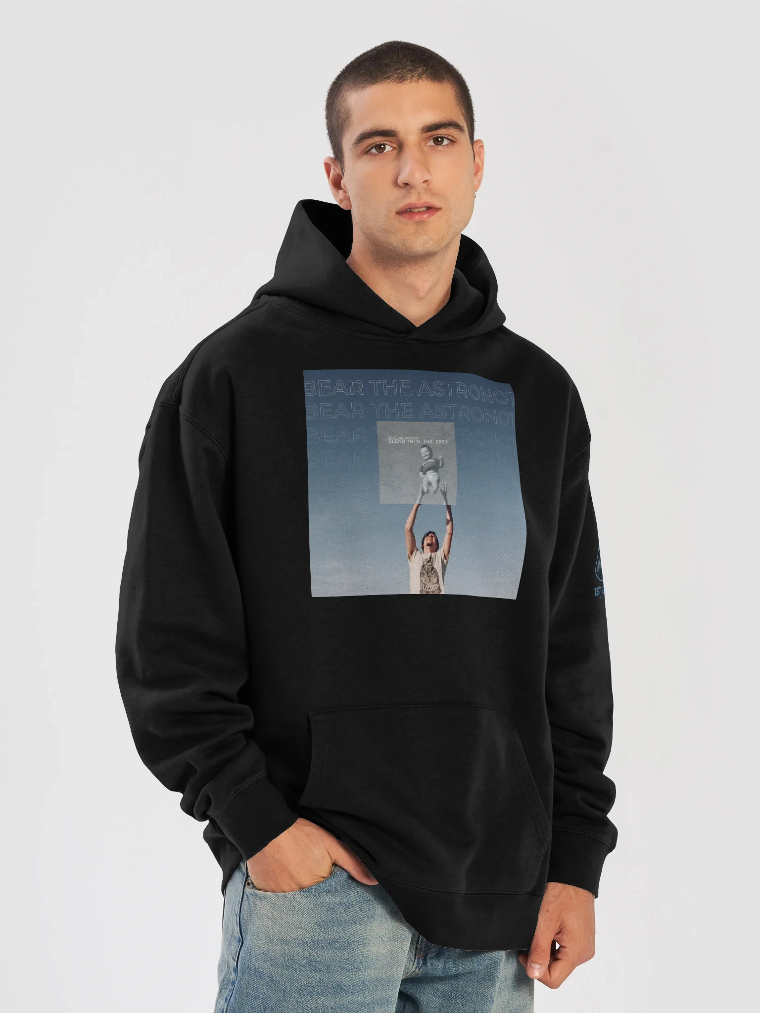 Bear the Astronot Blend Into the Grey Unisex Hoodie — view 2