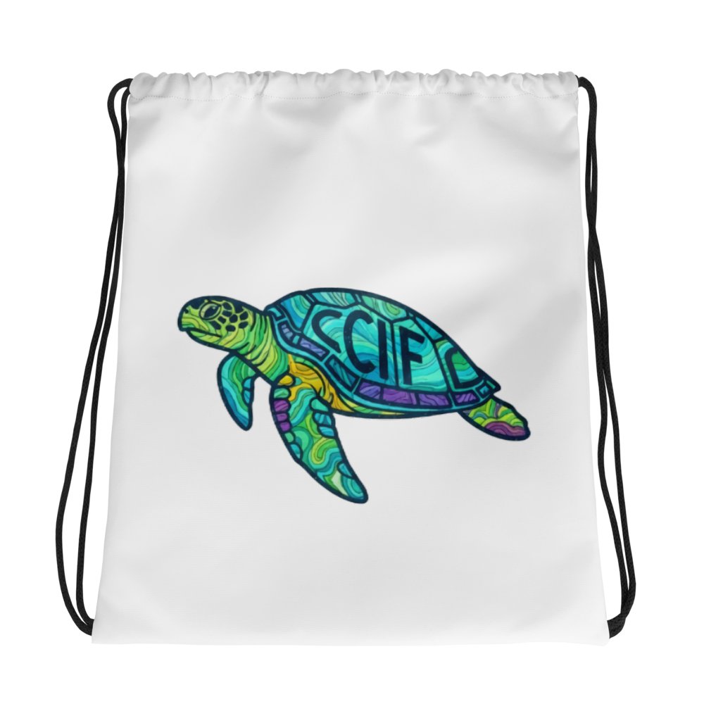 CCIF sea-turtle drawstring bag product image (1)