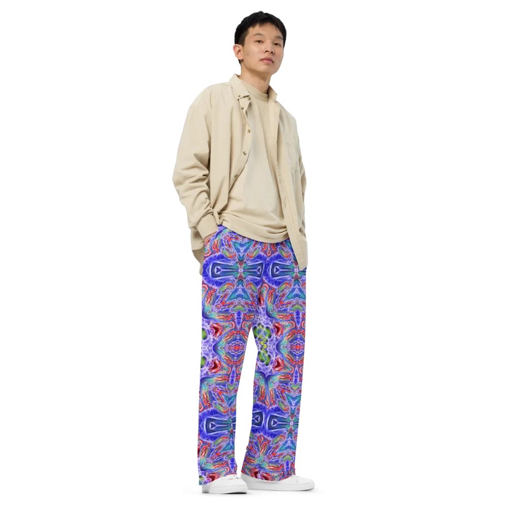 Blue Red Kaleidoscope Wideleg Pants product image (3)
