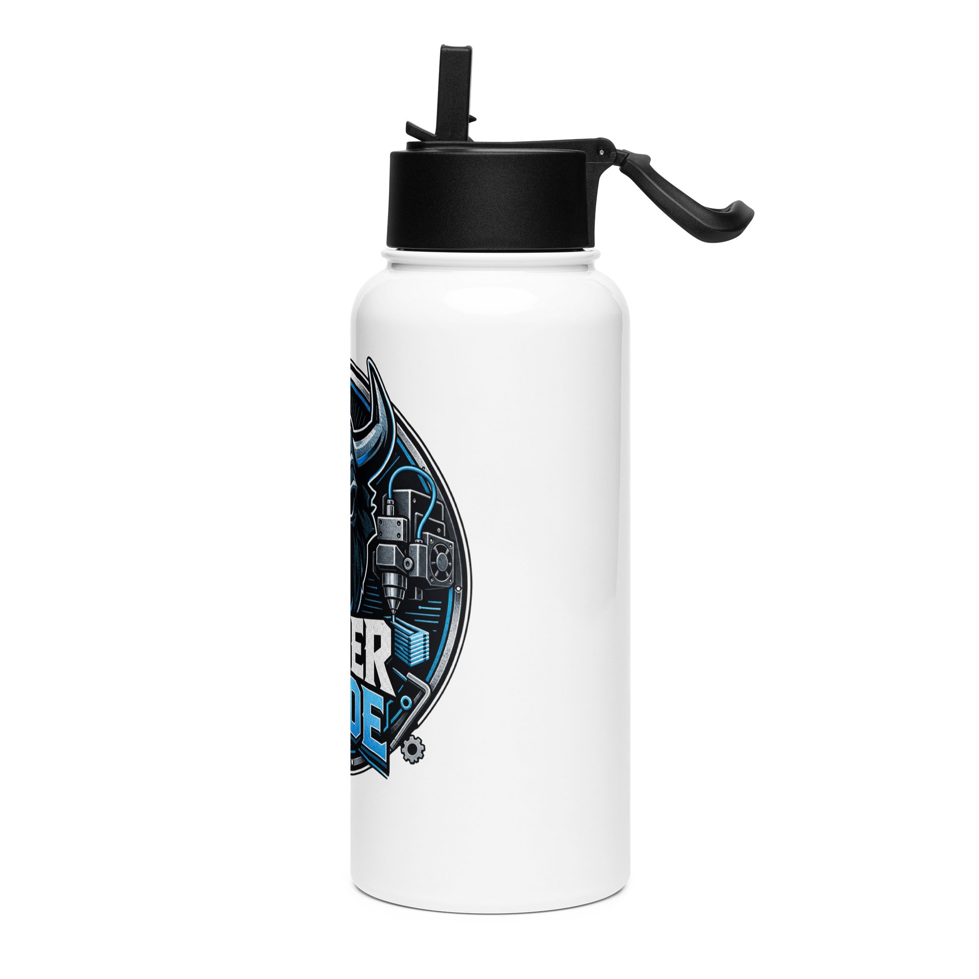 Maker Mode 32oz Water Bottle — Horned Skull Emblem product image (3)