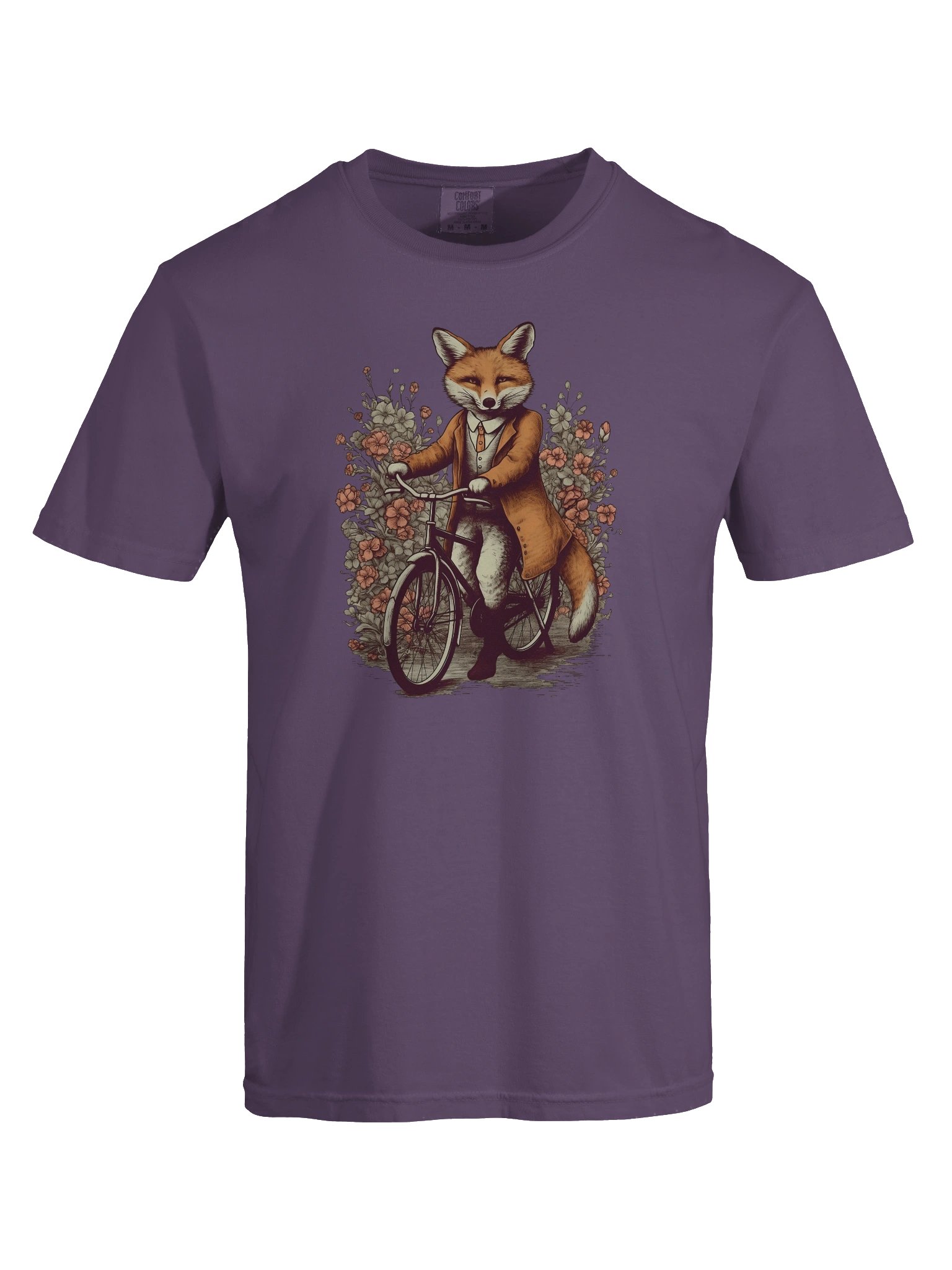 Fox Riding Bicycle Shirt – Vintage Woodland Animal Graphic Tee product image (26)
