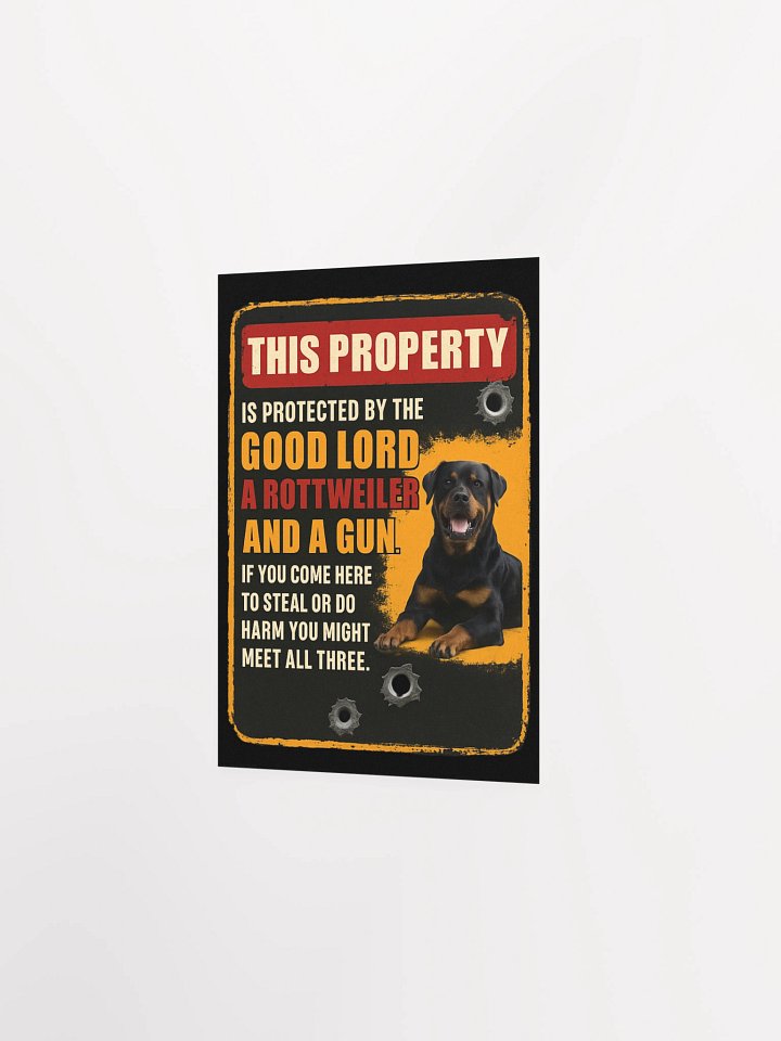 Guardian Rottweiler Warning Poster product image (12)