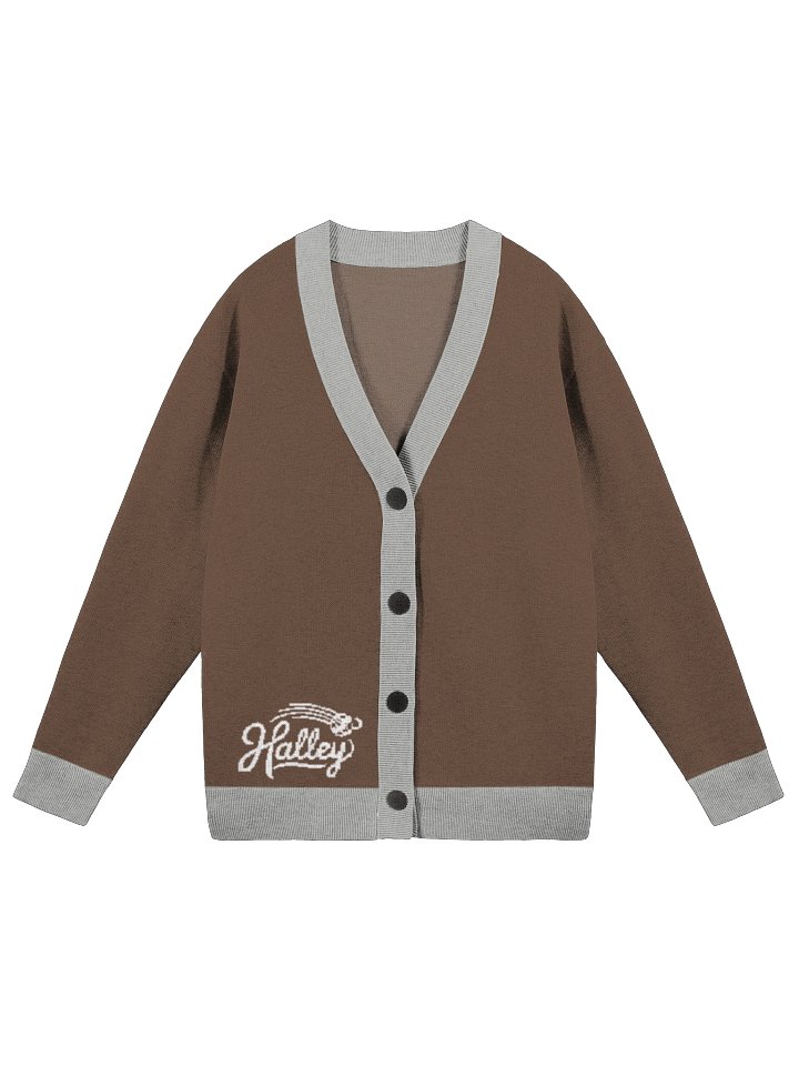 Brown Knitted Cardigan Without Pocket product image (2)